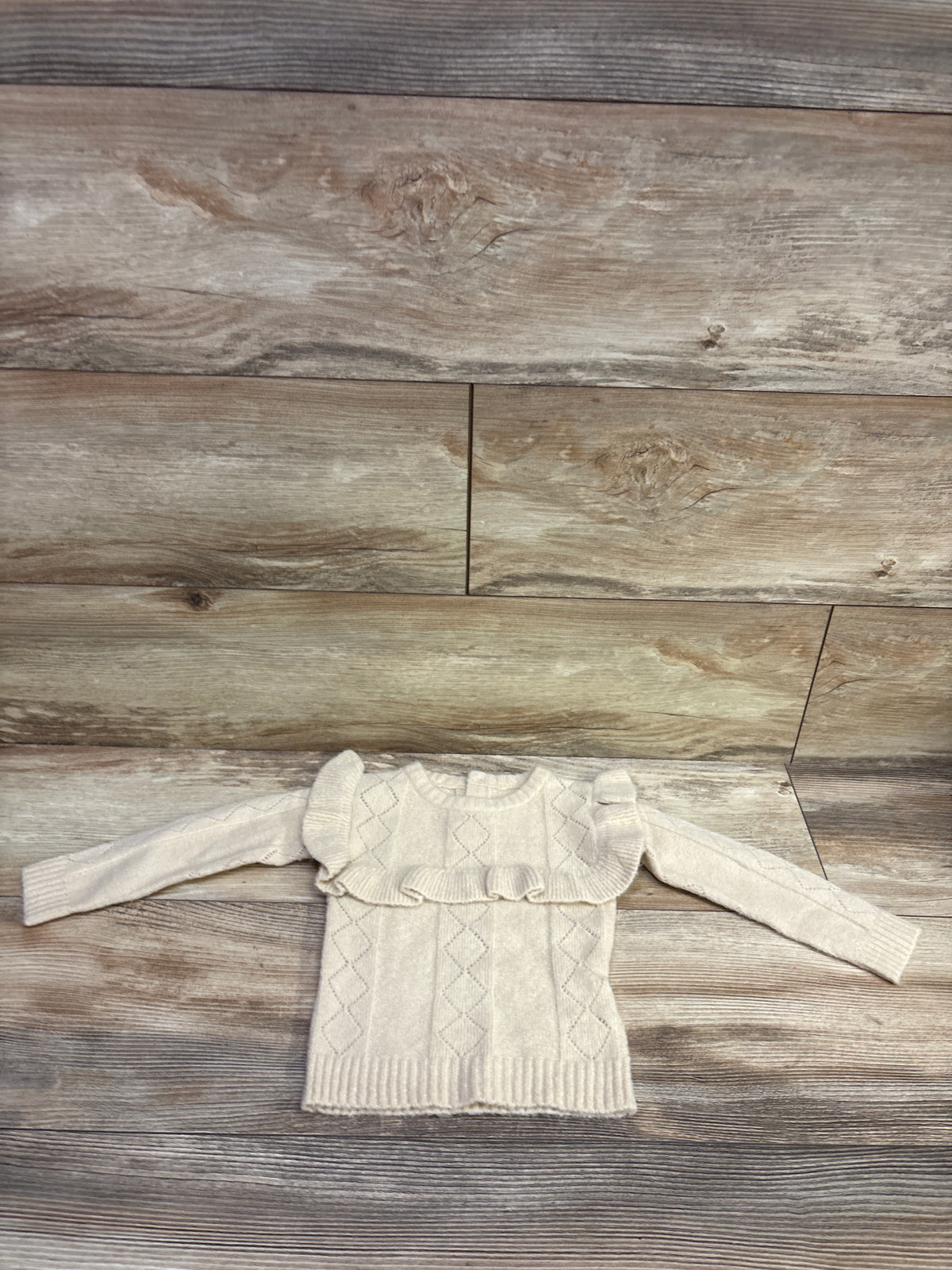 Knit Ruffle Sweater Beige sz 18-24m