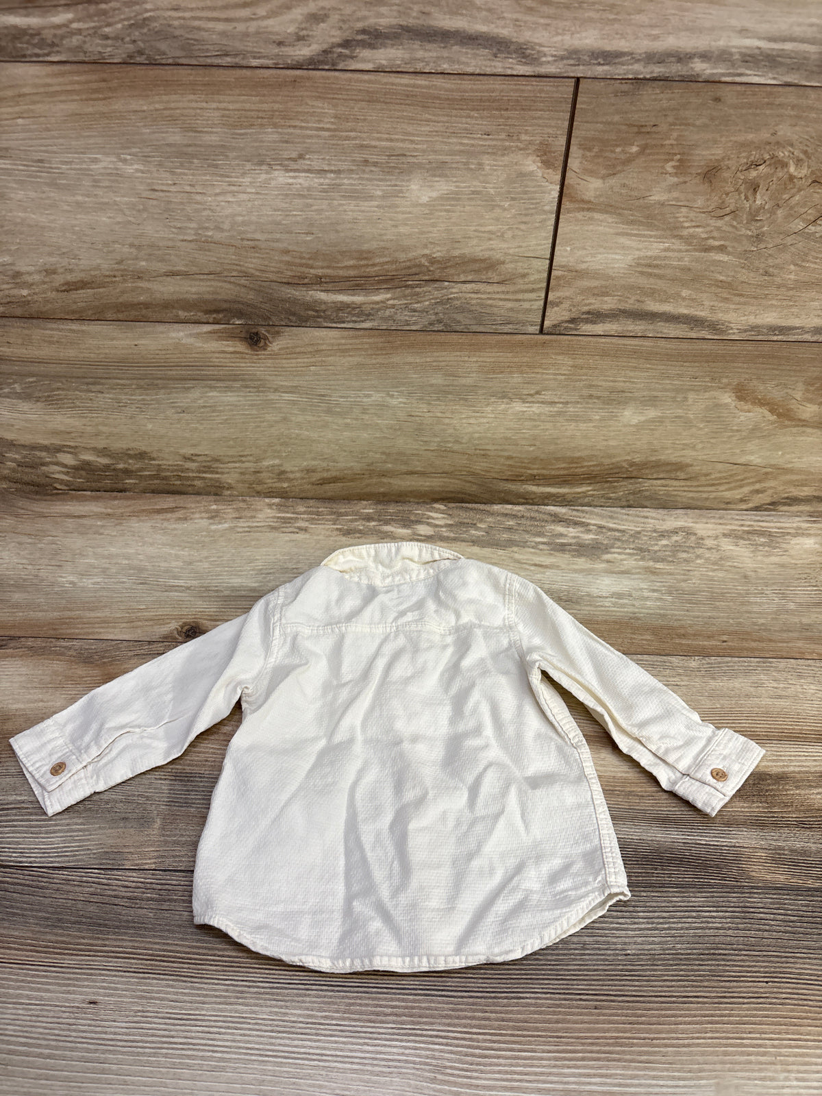 H&M Long Sleeve Button Up Shirt Cream sz 6m
