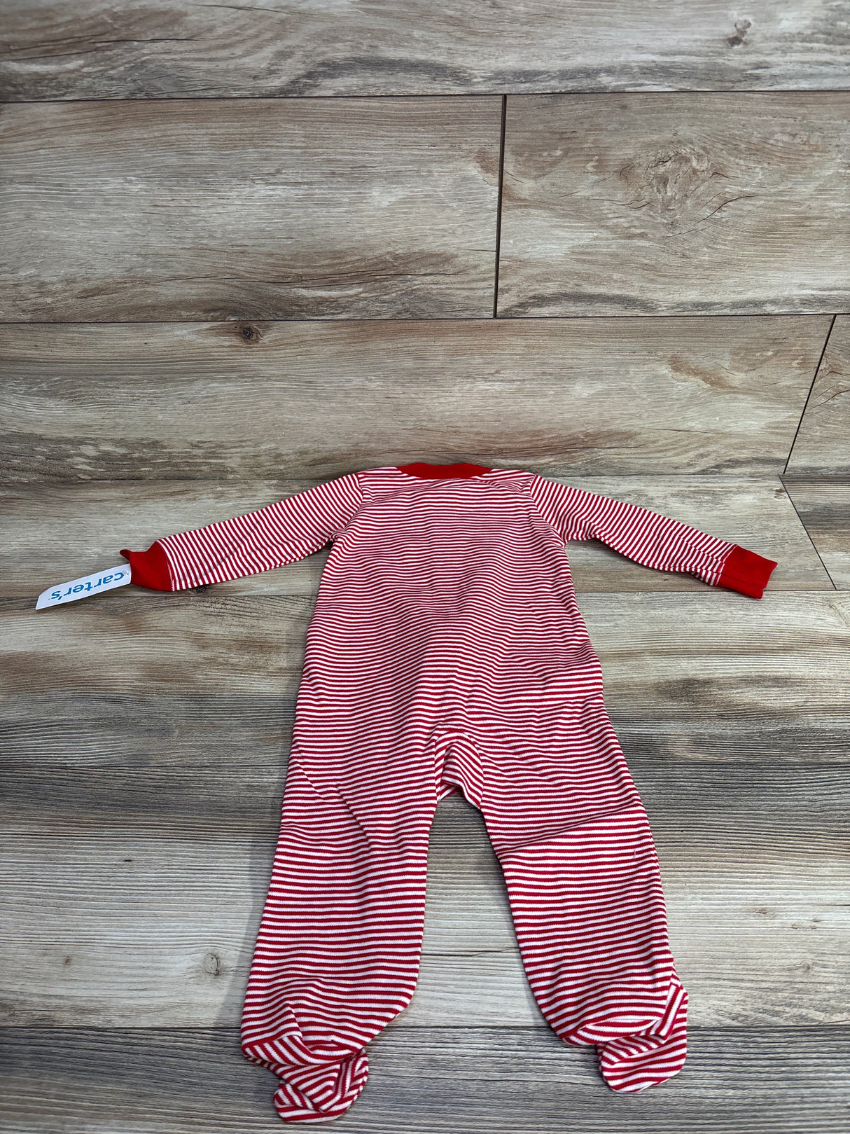 Carter's Striped Reindeer Sleeper Red/White sz 9m