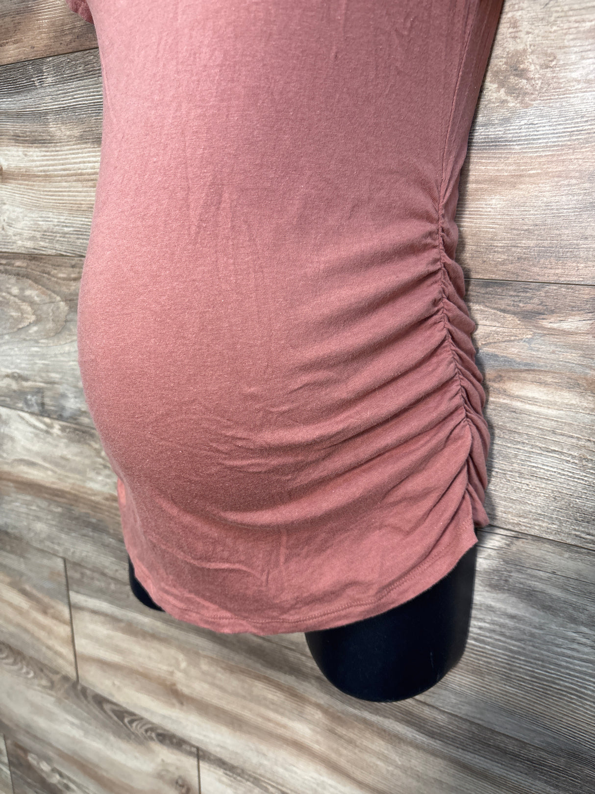 Isabel Maternity Ruched V-Neck Shirt Orange sz XS