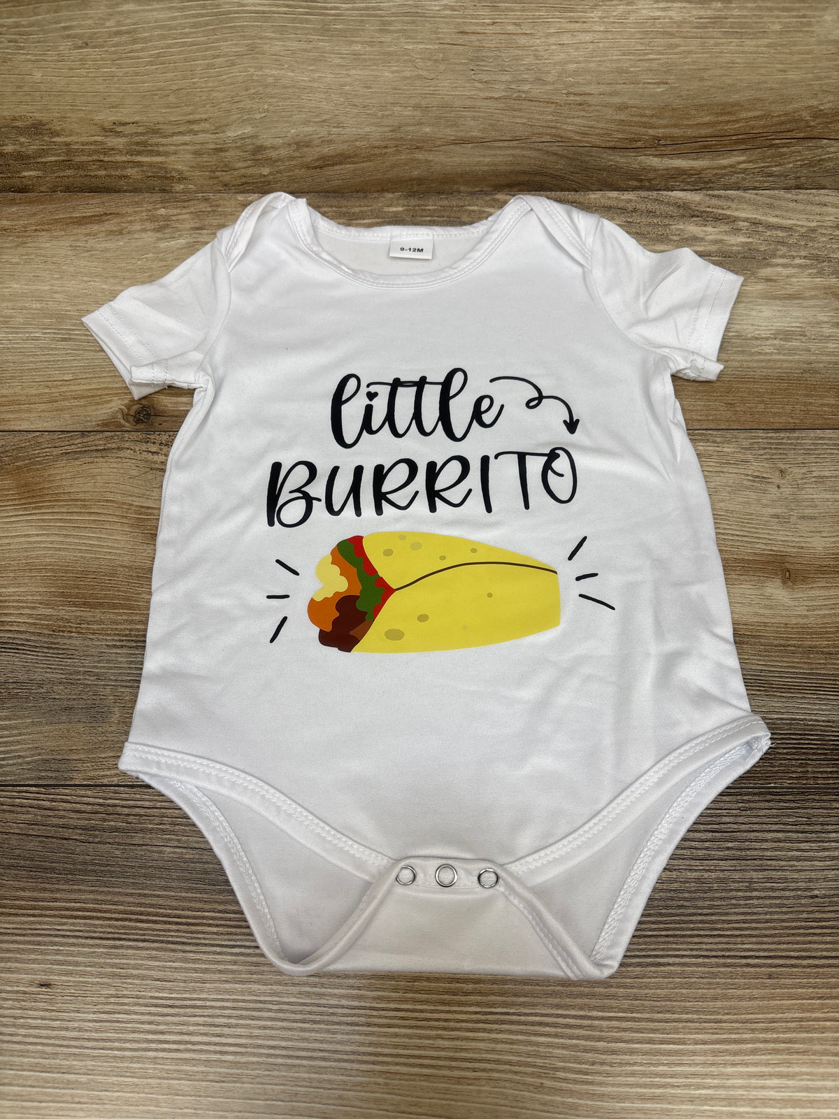 Little Burrito Bodysuit White sz 9-12m