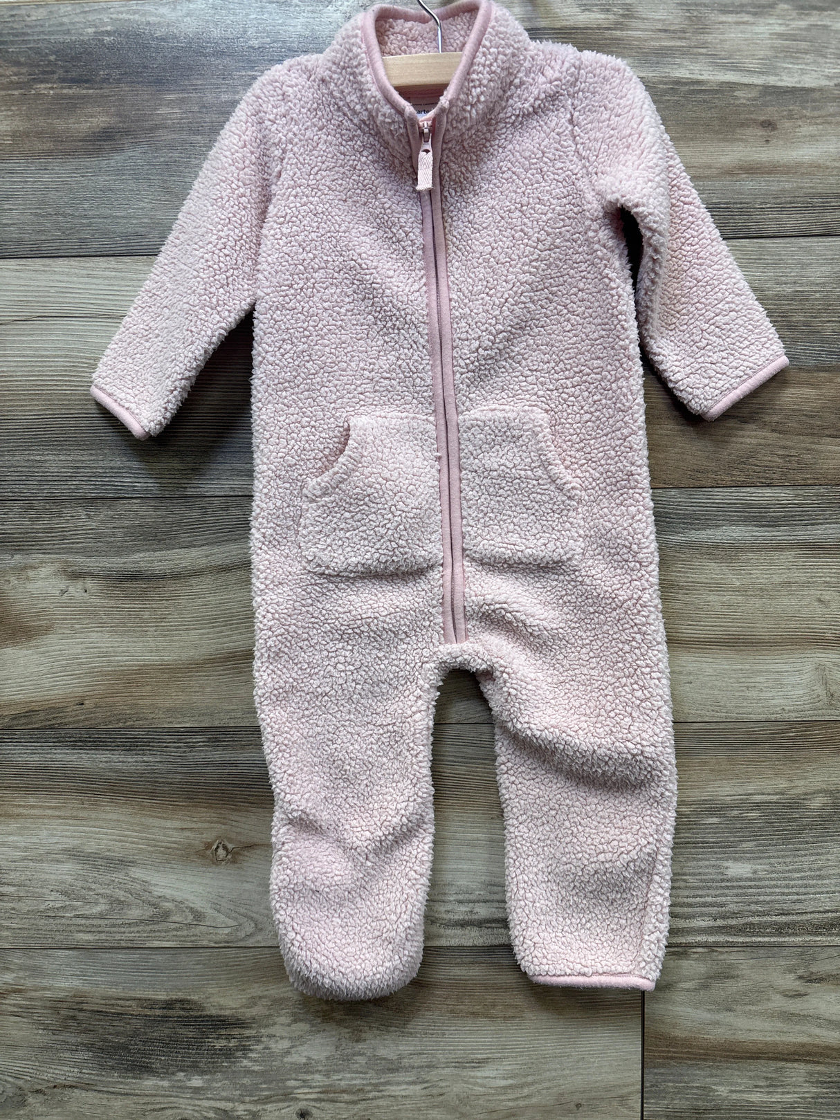 Carter's Fleece Sherpa Coverall Pink sz 18m