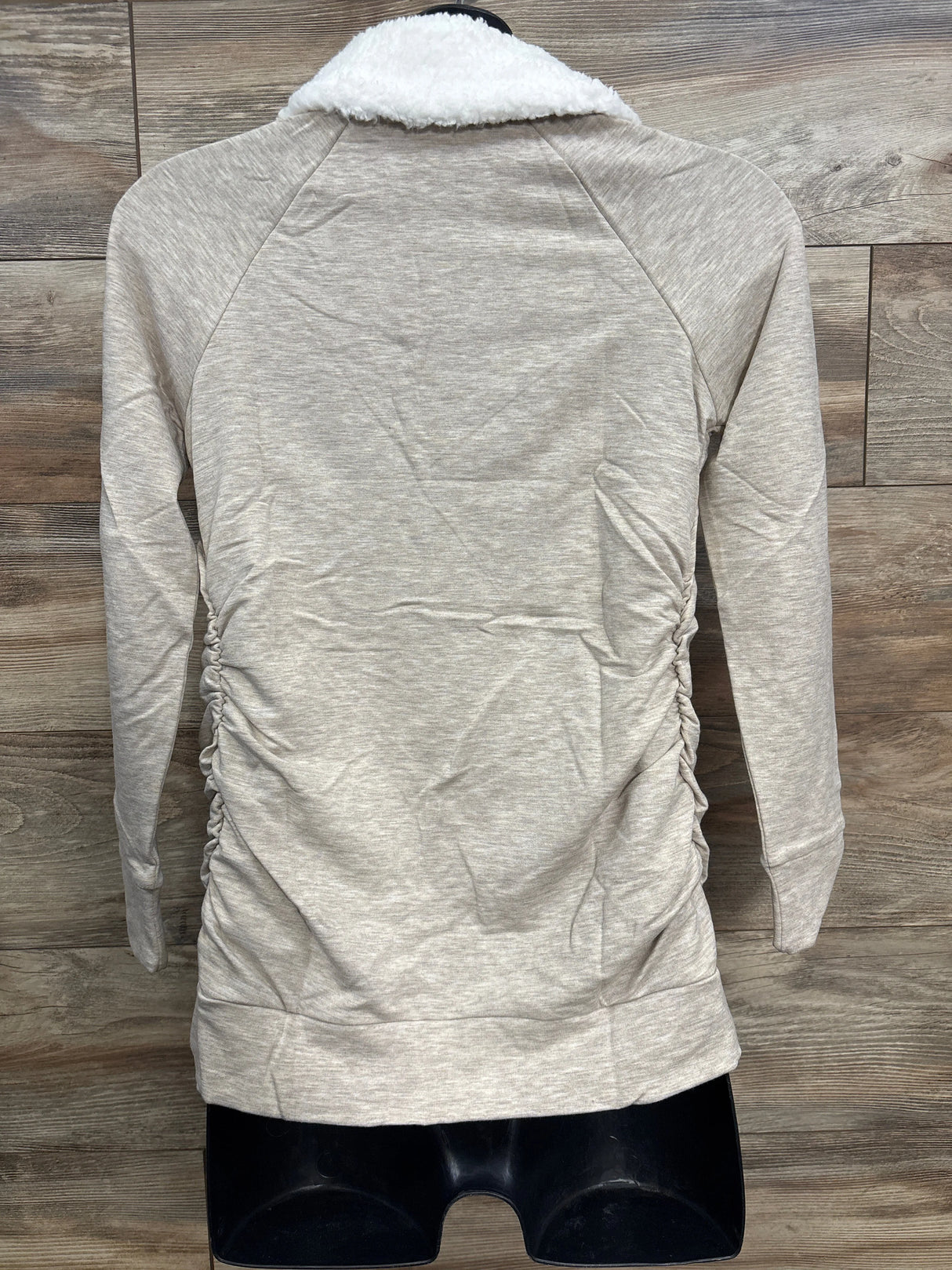 NEW Isabel Maternity Snap Sherpa Collar Oatmeal Sweatshirt sz XS