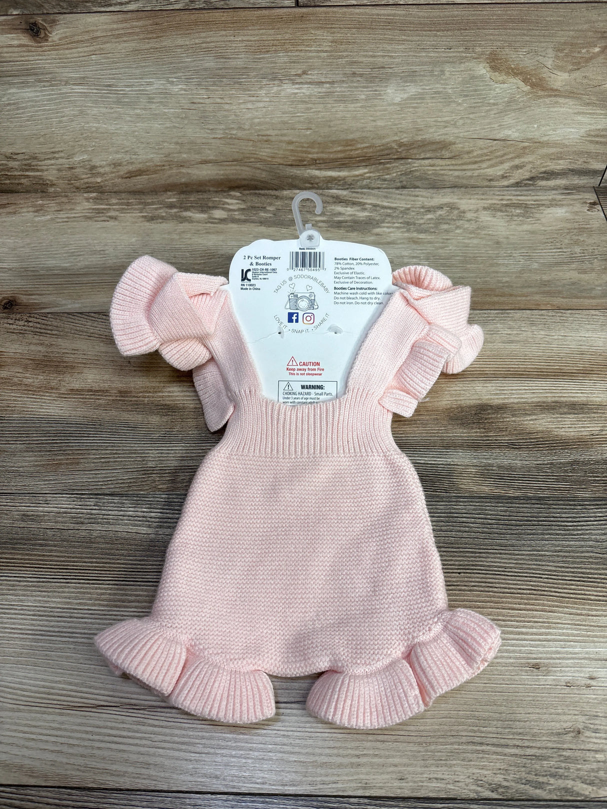 NEW So Dorablle 2pc Romper & Booties Set Pink sz 0-12m