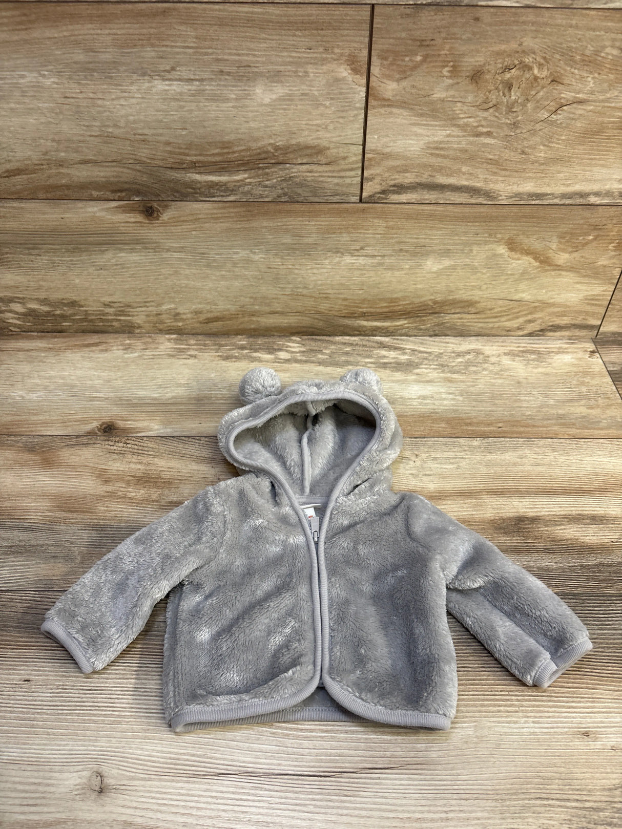 Cat & Jack Faux Fur Full-Zip Jacket Grey sz Newborn