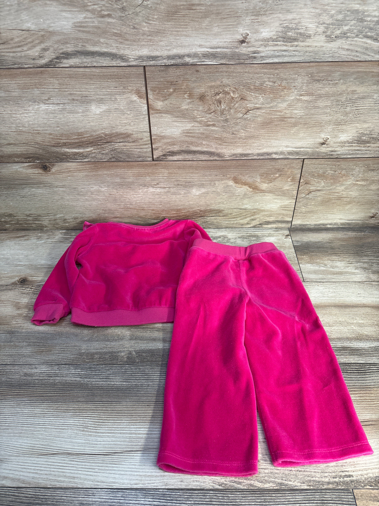 Juicy Couture 2pc Terry Pullover Sweatshirt & Joggers Set Hot Pink sz 18m