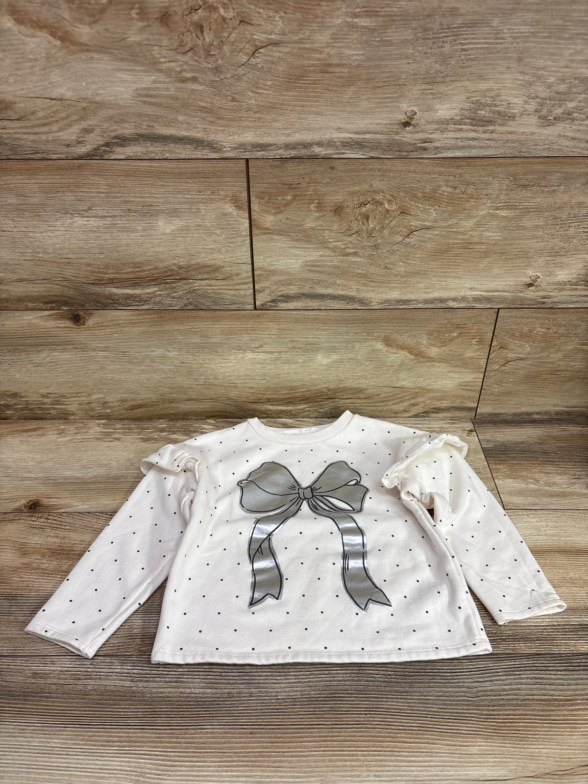 Carter's Polka Dot Bow Sweatshirt White sz 3T