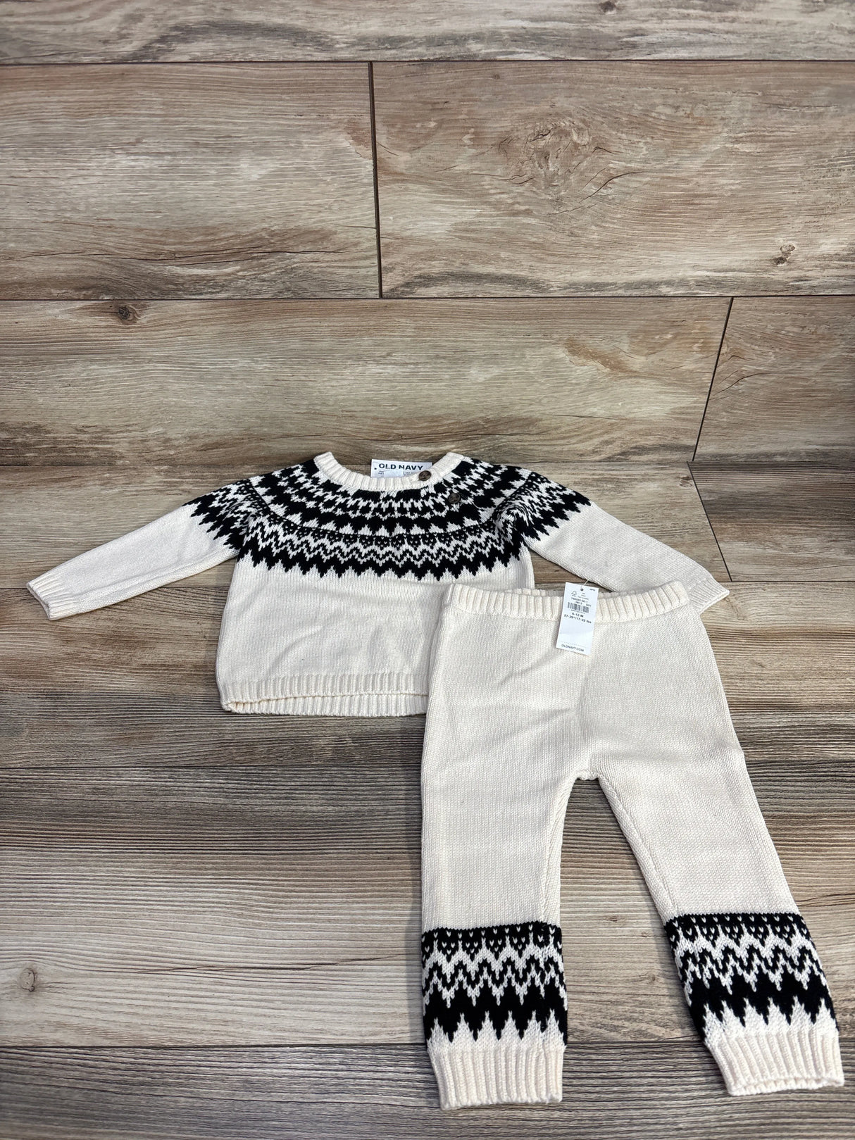 NEW Old Navy 2pc Jacquard Sweater Set White sz 6-12m