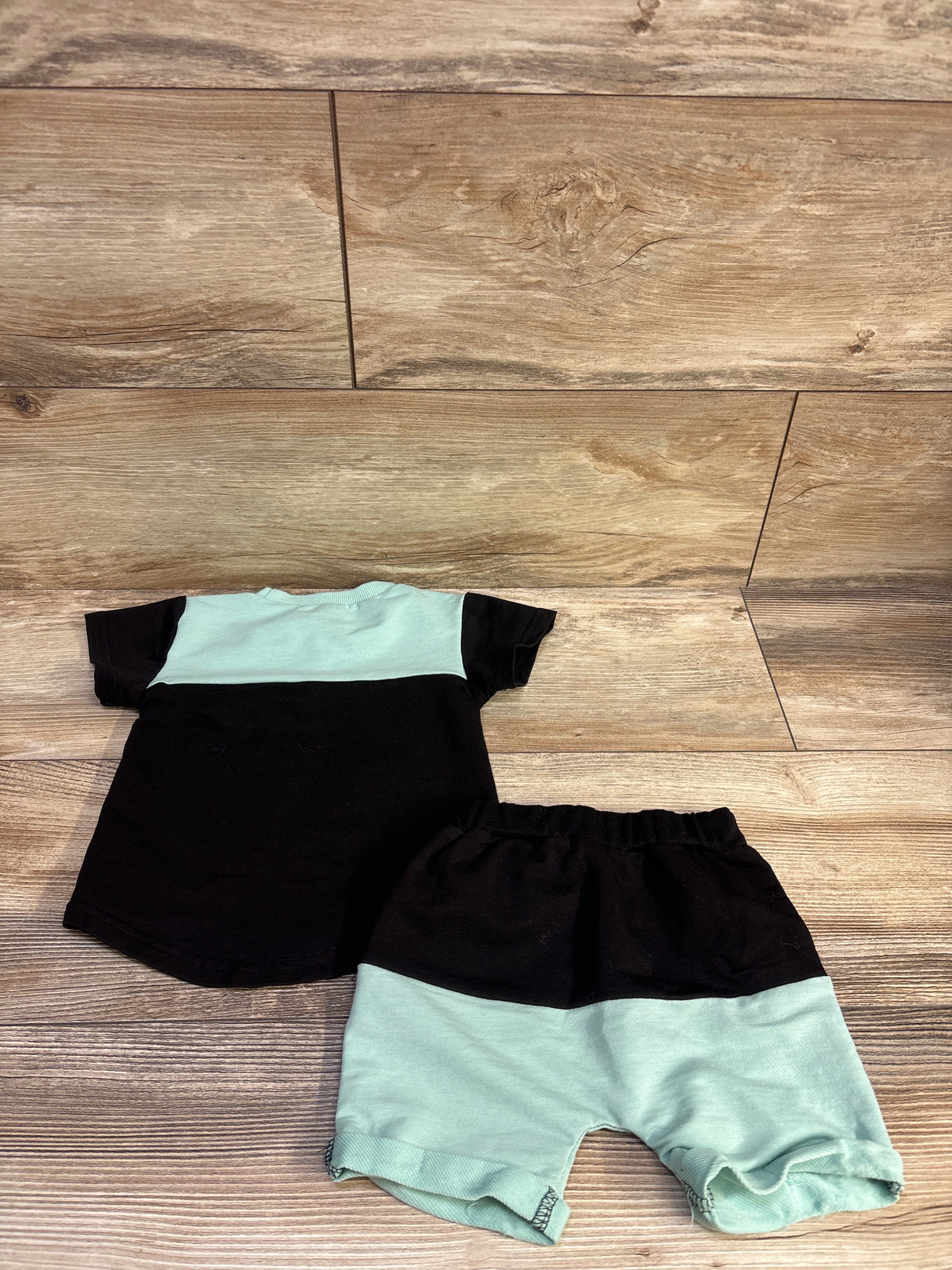 Karesoull 2pc Colorblock Pocket Shirt & Shorts Set Green sz 18m