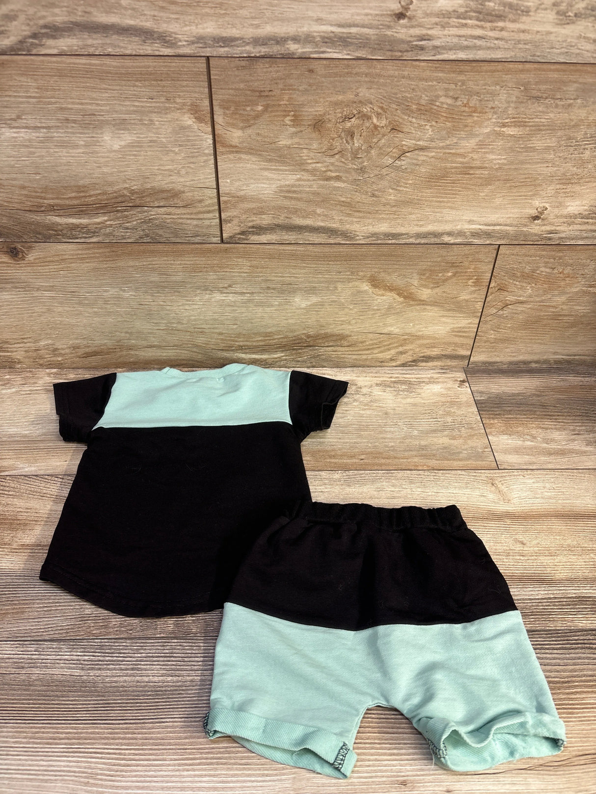 Karesoull 2pc Colorblock Pocket Shirt & Shorts Set Green sz 18m