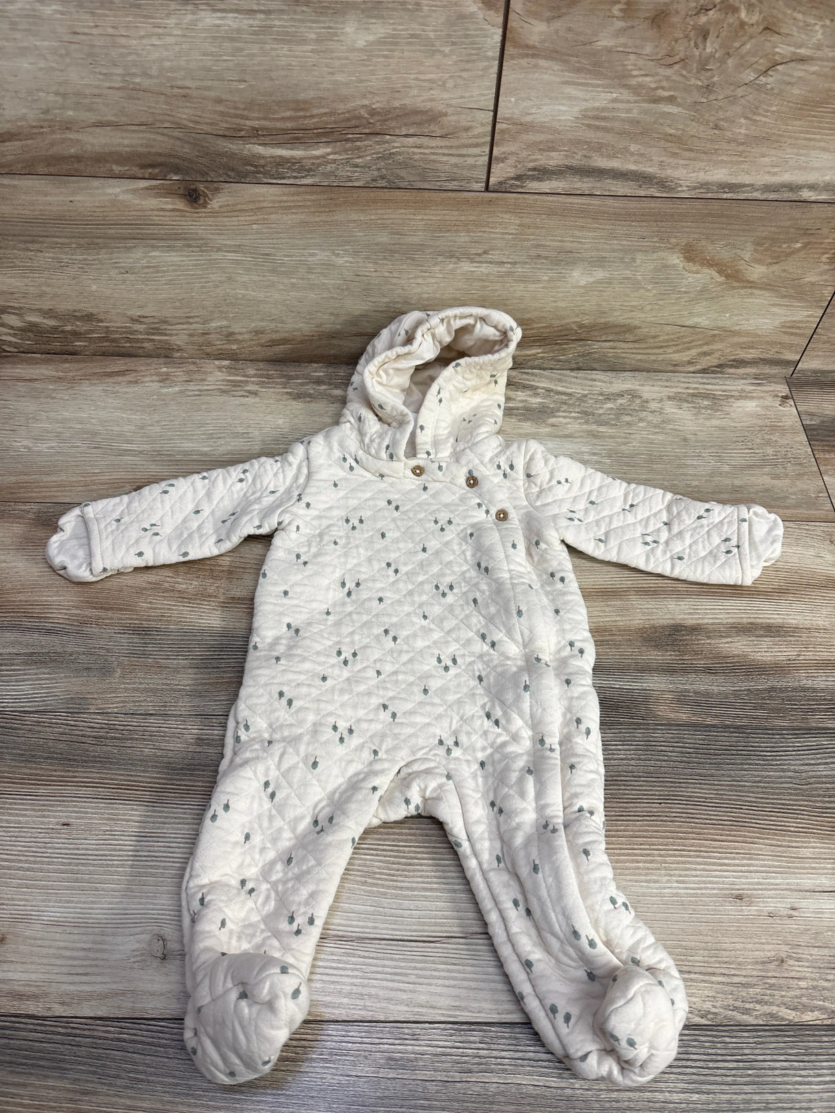 Carter's Hooded Quilted Pram Ivory Tree sz 6m