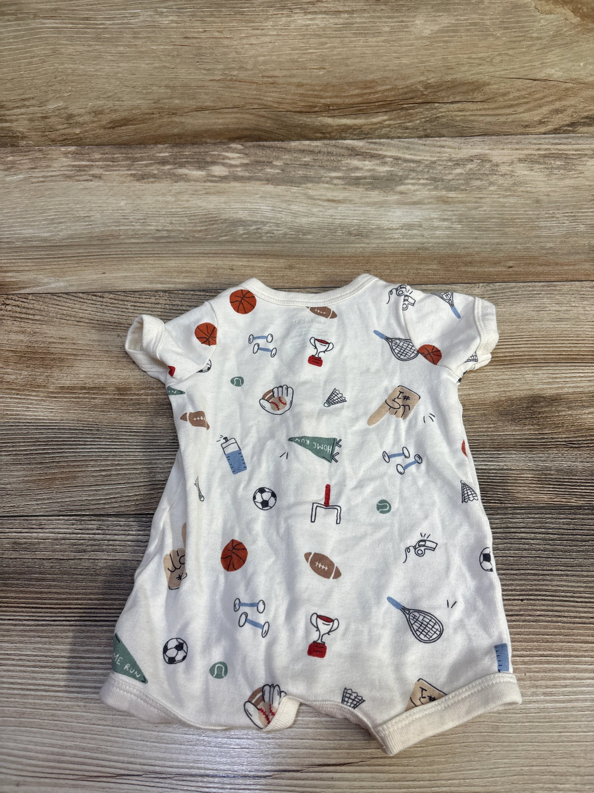 Carter's Button Front Shortie Romper Ivory sz Newborn