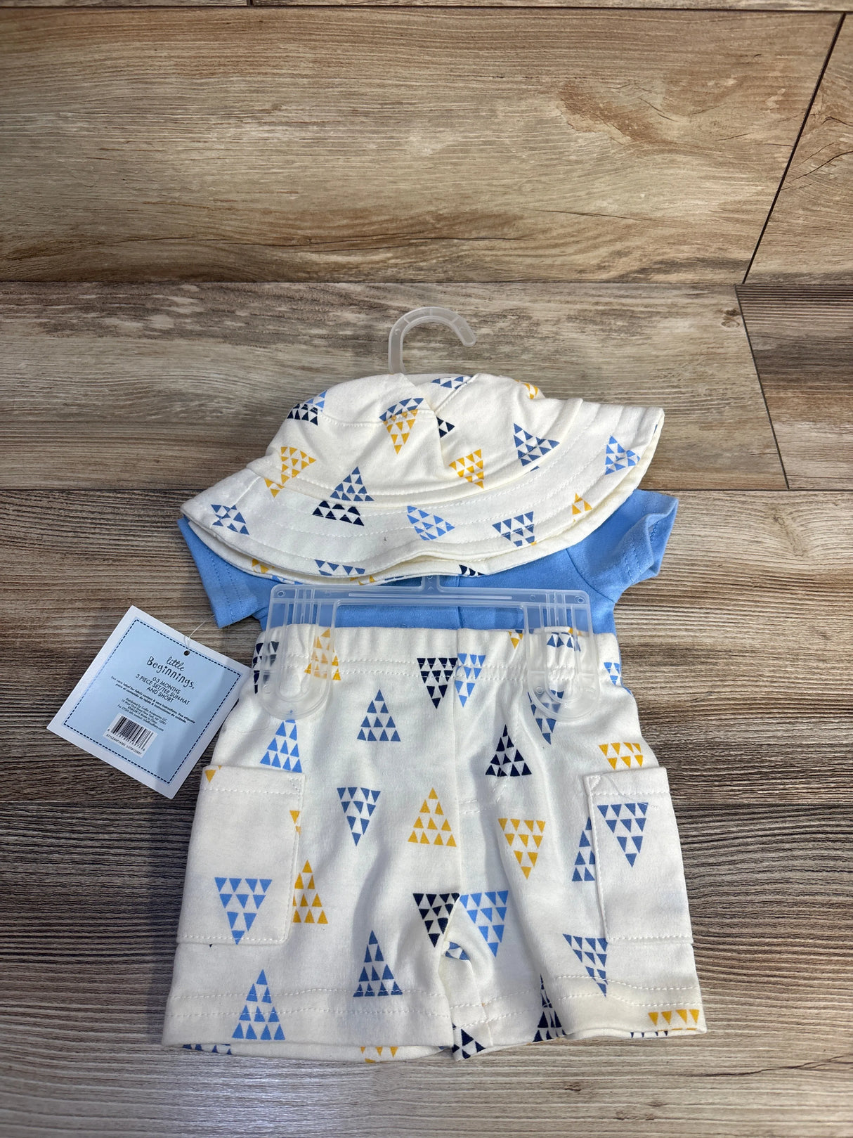 NEW Little Beginnings 3pc 'It's Cool To Be Kind' Outfit Set Blue sz 0-3m