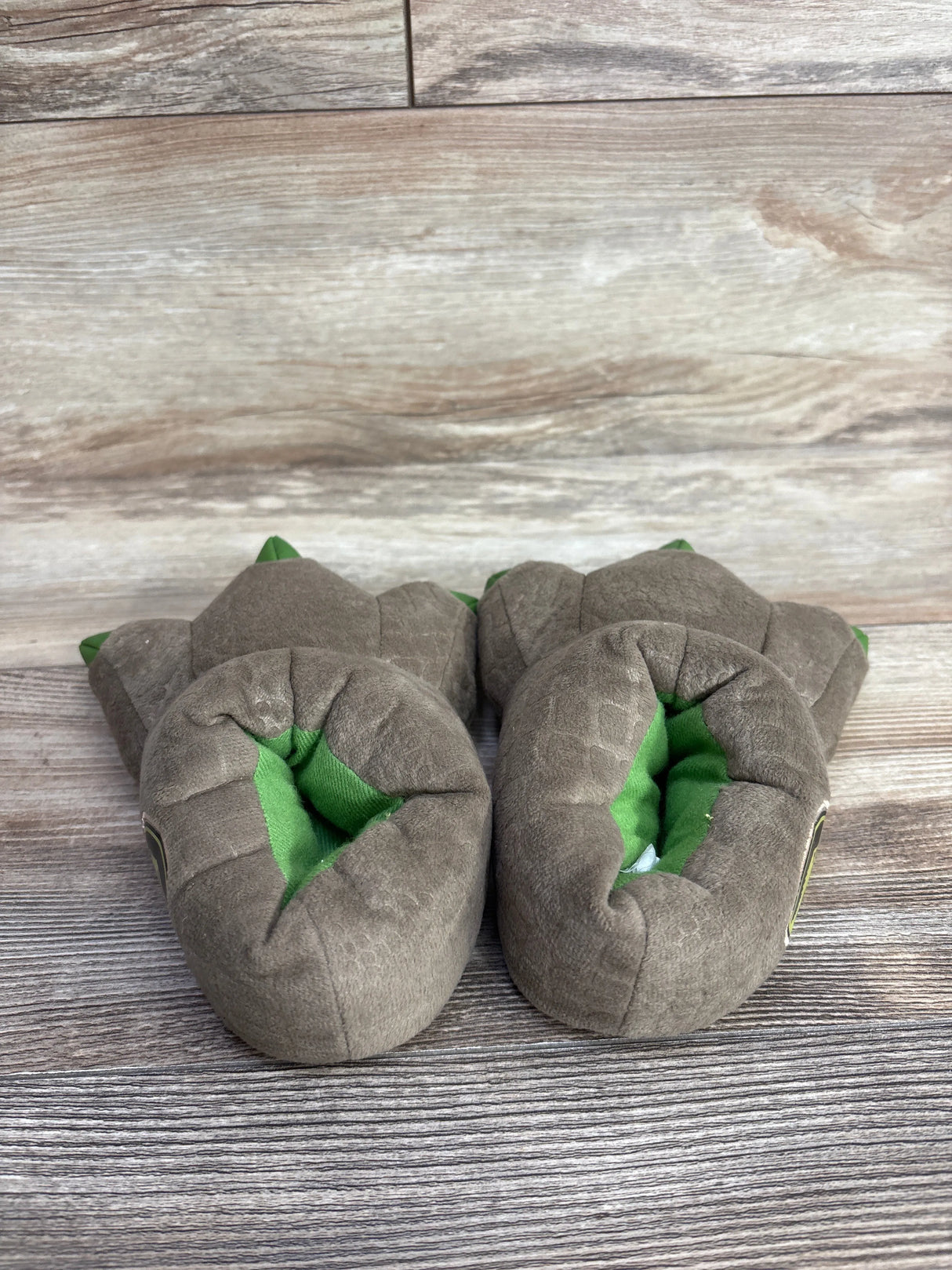 Jurassic World Dinosaur 3D Claw Feet Plush Slippers Brown sz 7/8c