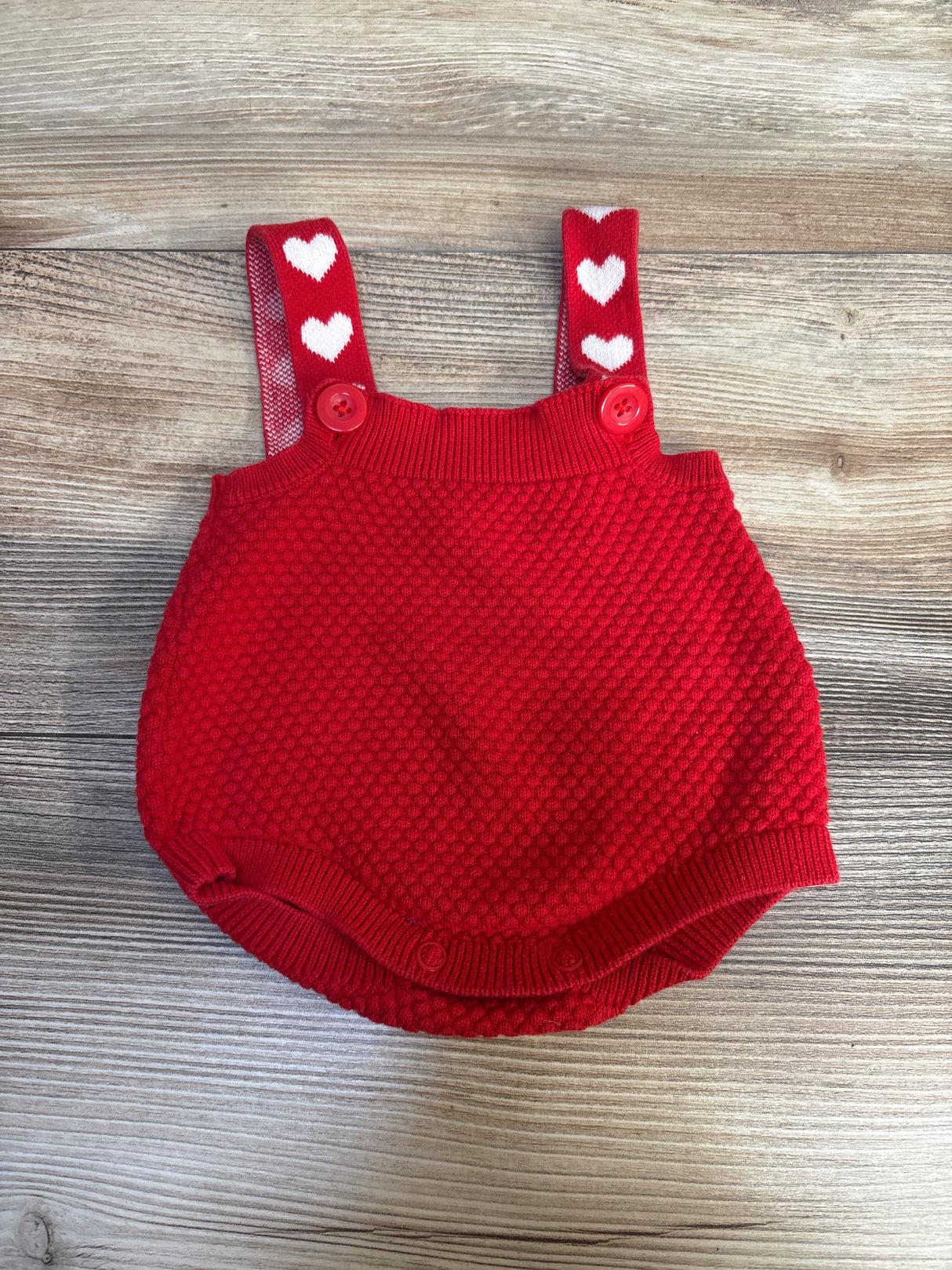 Cat & Jack Textured Valentines Day Bubble Romper Red sz Newborn