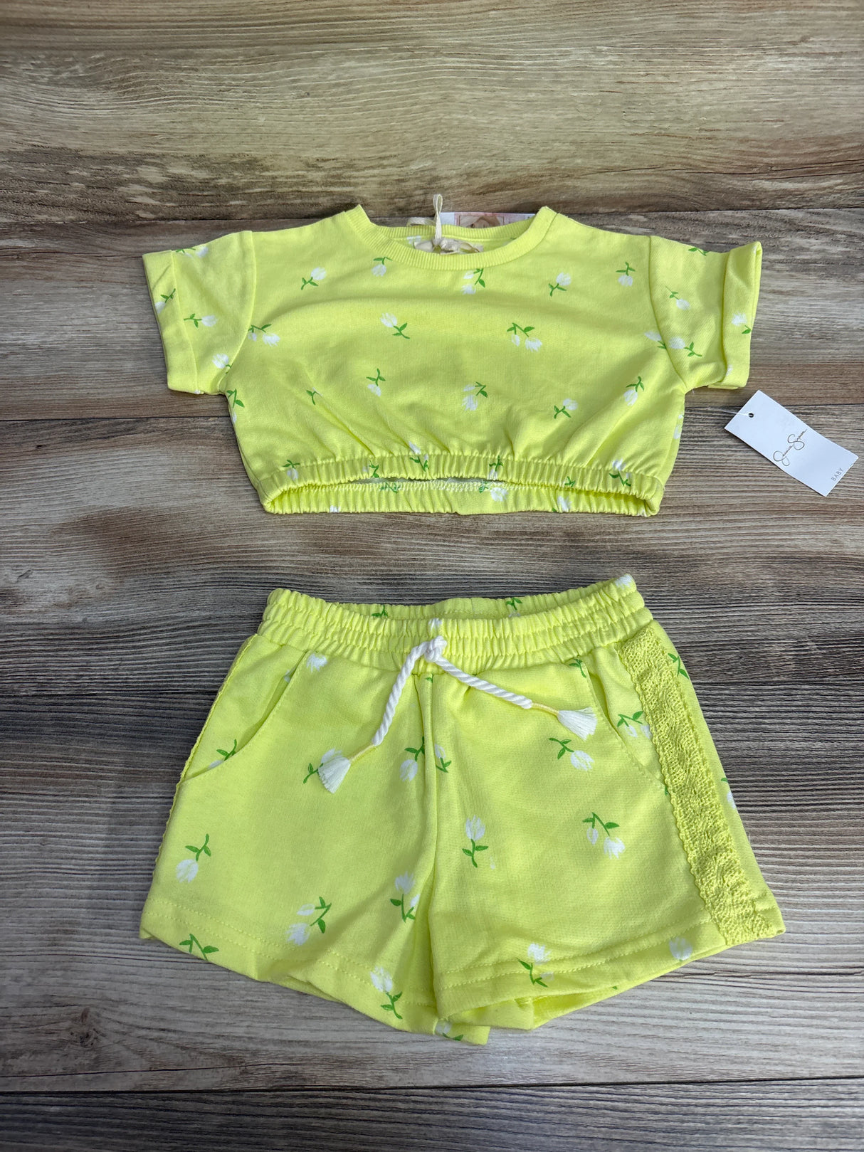 NEW Jessica Simpson 2pc Floral Shirt & Shorts Yellow sz 12m - Me n Mommy To Be