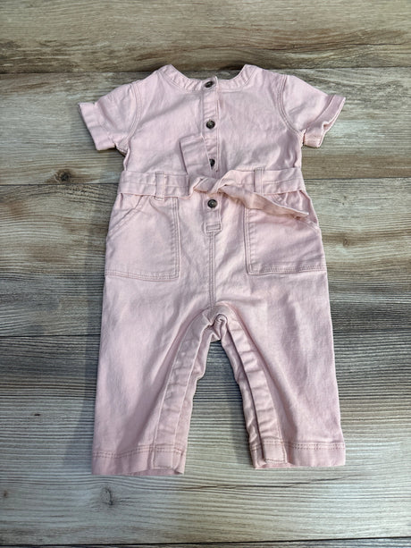 Old Navy Canvas Belted Utility Jumpsuit Pink sz 3-6m - Me n Mommy To Be