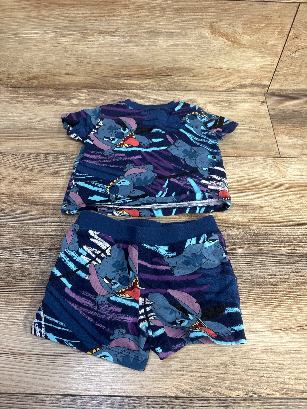Disney Store 2pc Lilo & Stitch Pajama Set Blue sz 6-9m
