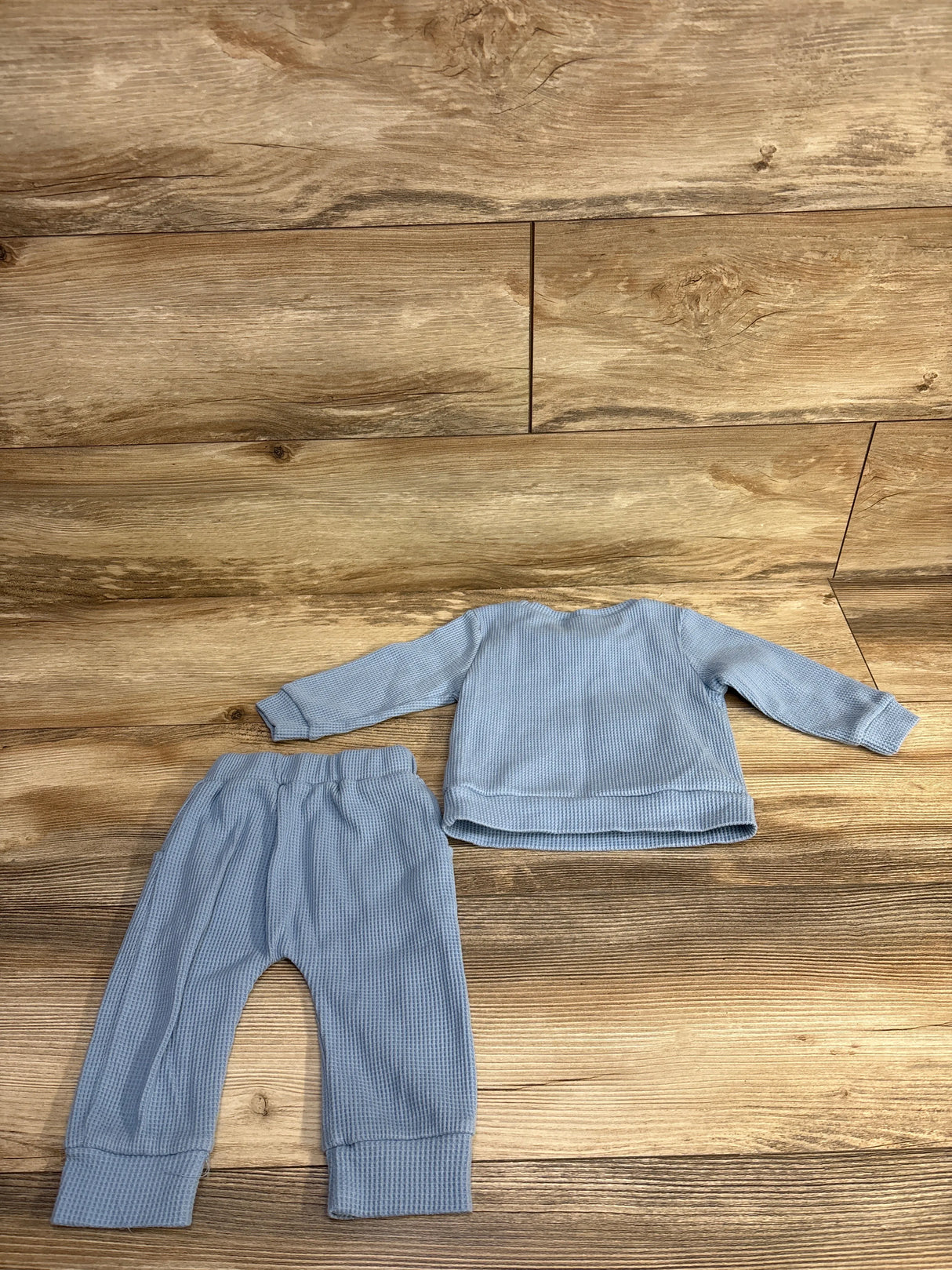 2pc Thermal Pull Over Sweatshirt & Pants Set Blue sz 0-6m