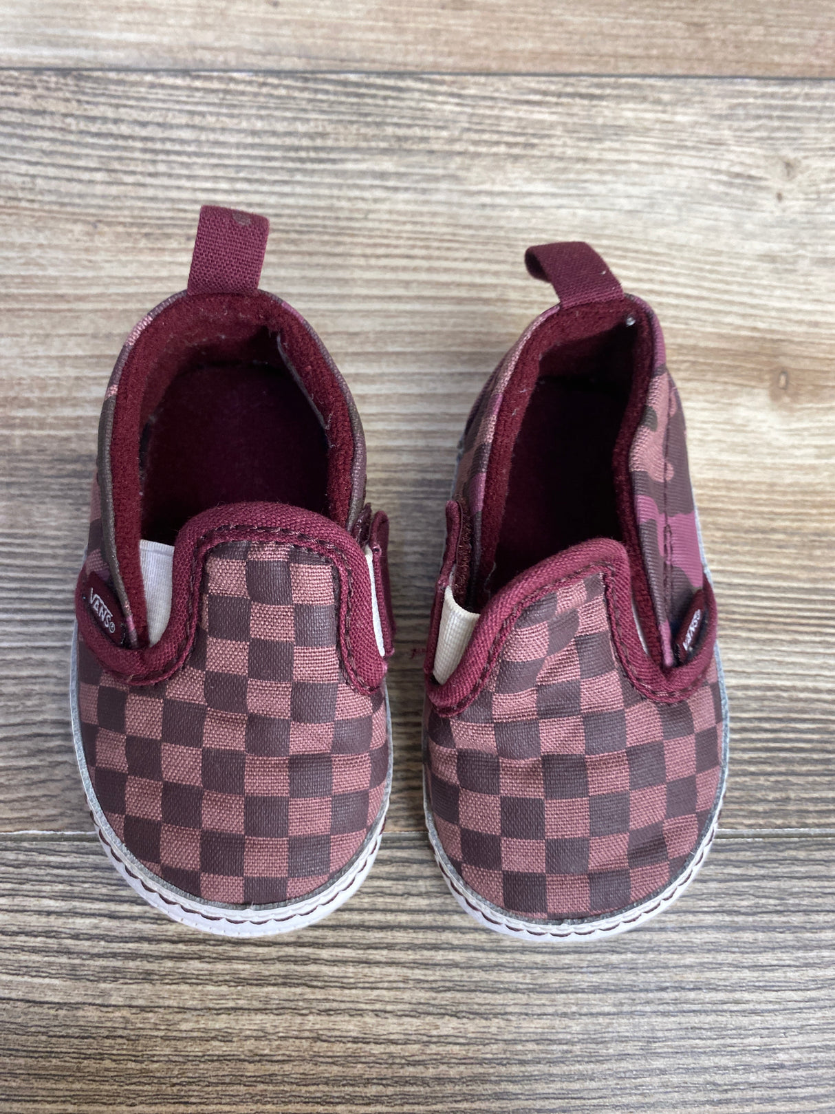 Vans Slip-On V Checkerboard Crib Shoes in Blushing Bride sz 3c