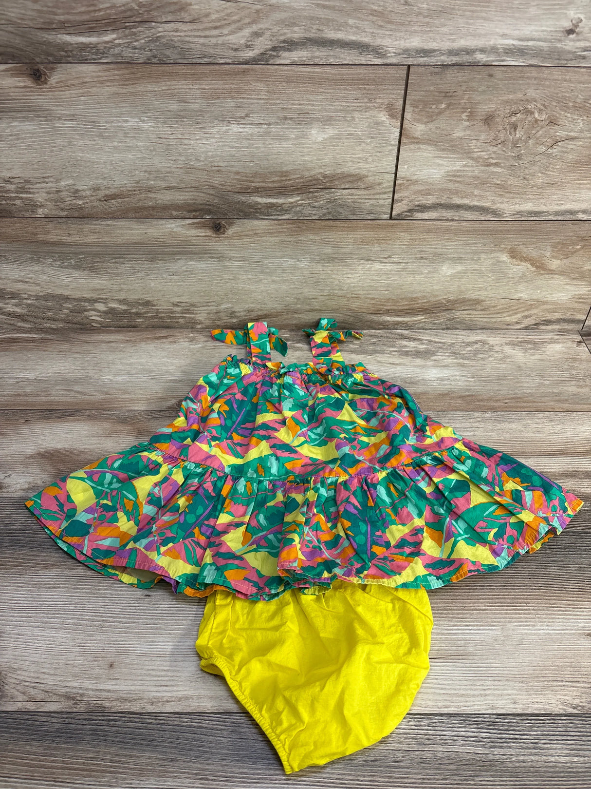 Cat & Jack 2pc Sleeveless Multicolored Dress and Bloomers Set sz 18m