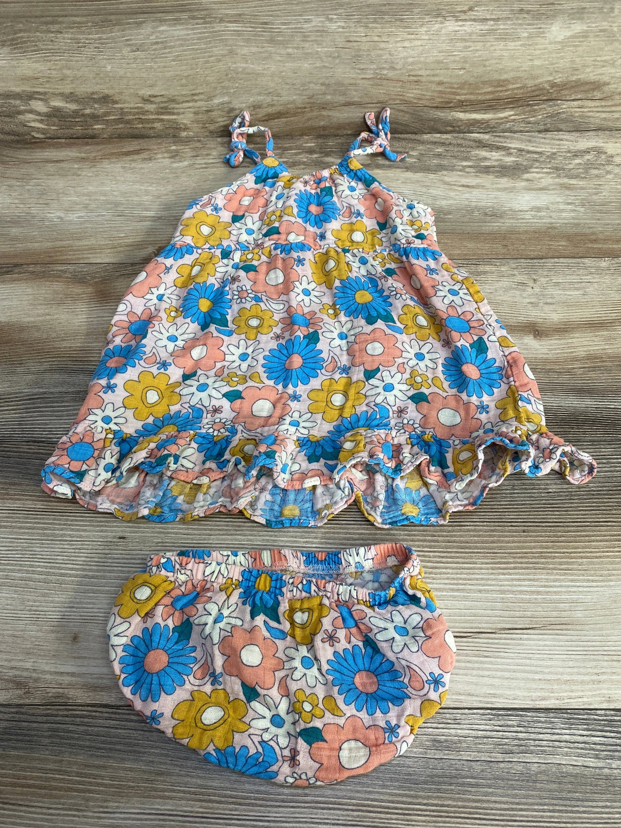 Tullabee 2pc Floral Dress & Bloomers Pink sz 12-18m - Me n Mommy To Be