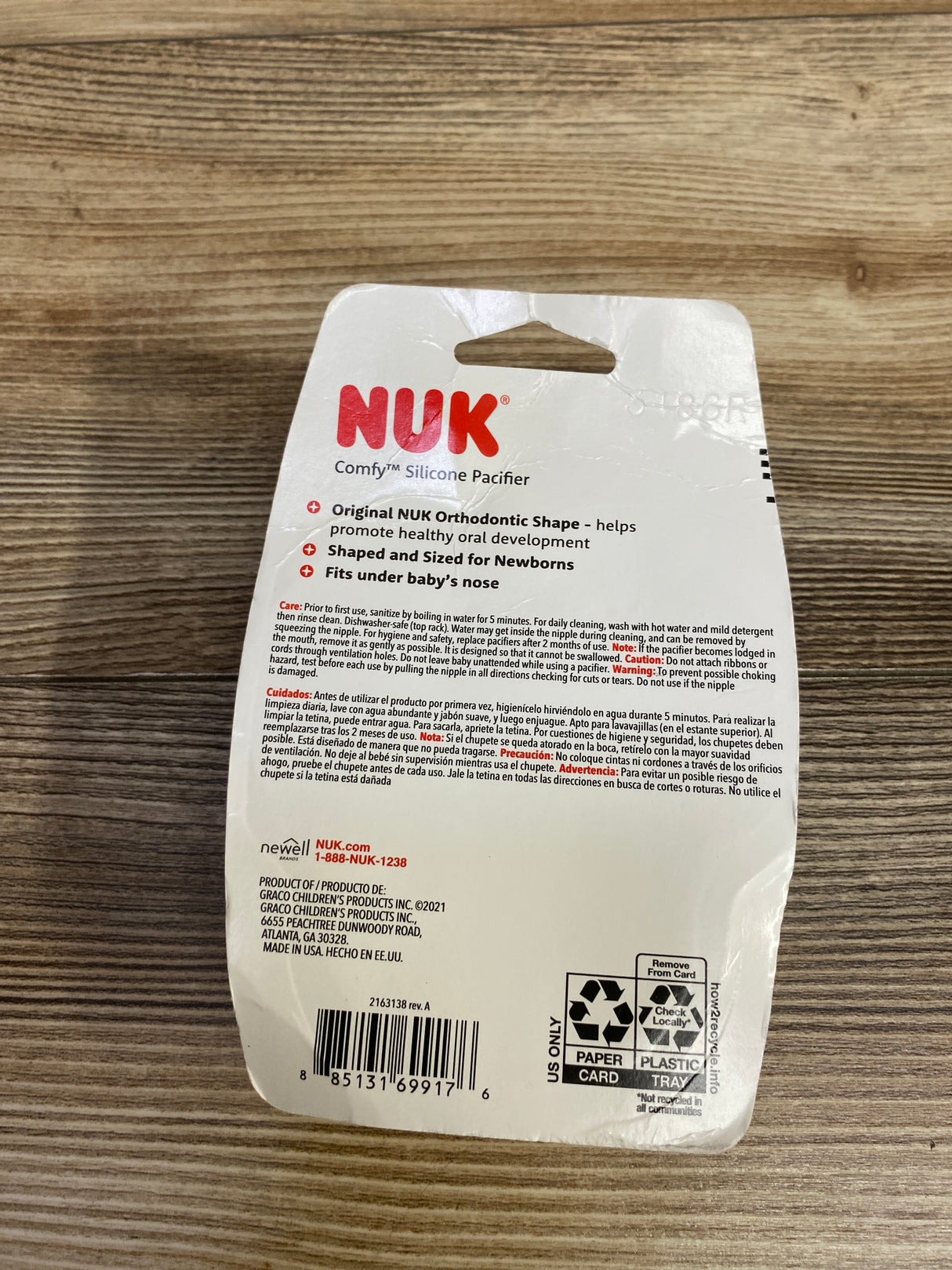 NEW NUK Comfy Silicone Pacifier, 0-6 Months, Earth Tones, 3pk