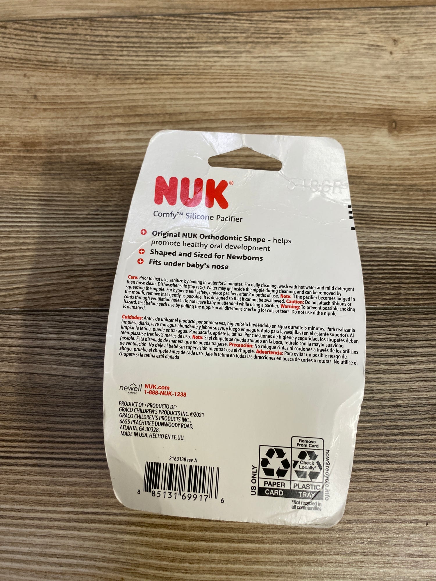 NEW NUK Comfy Silicone Pacifier, 0-6 Months, Earth Tones, 3pk