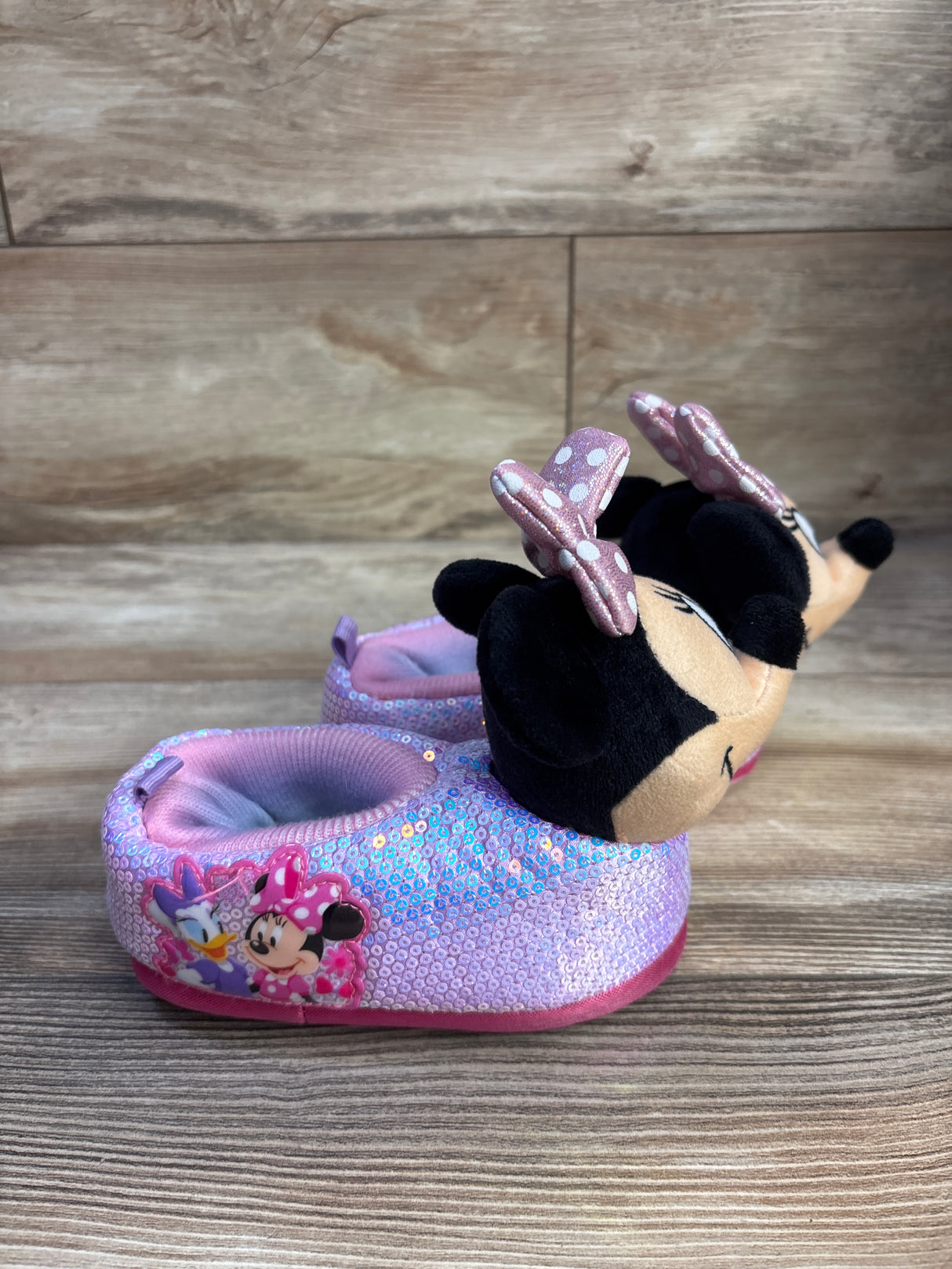 Disney Junior Minnie Mouse 3D Slippers Pink sz 7-8c