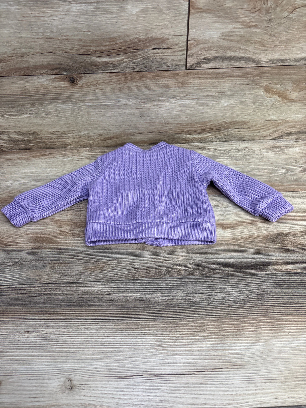 Chunky Knit Floral Button Front Cardigan Lilac sz 6-9m