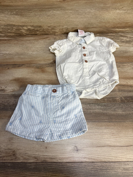 Tommy Bahama 2pc Bodysuit & Shorts White sz 3-6m - Me n Mommy To Be