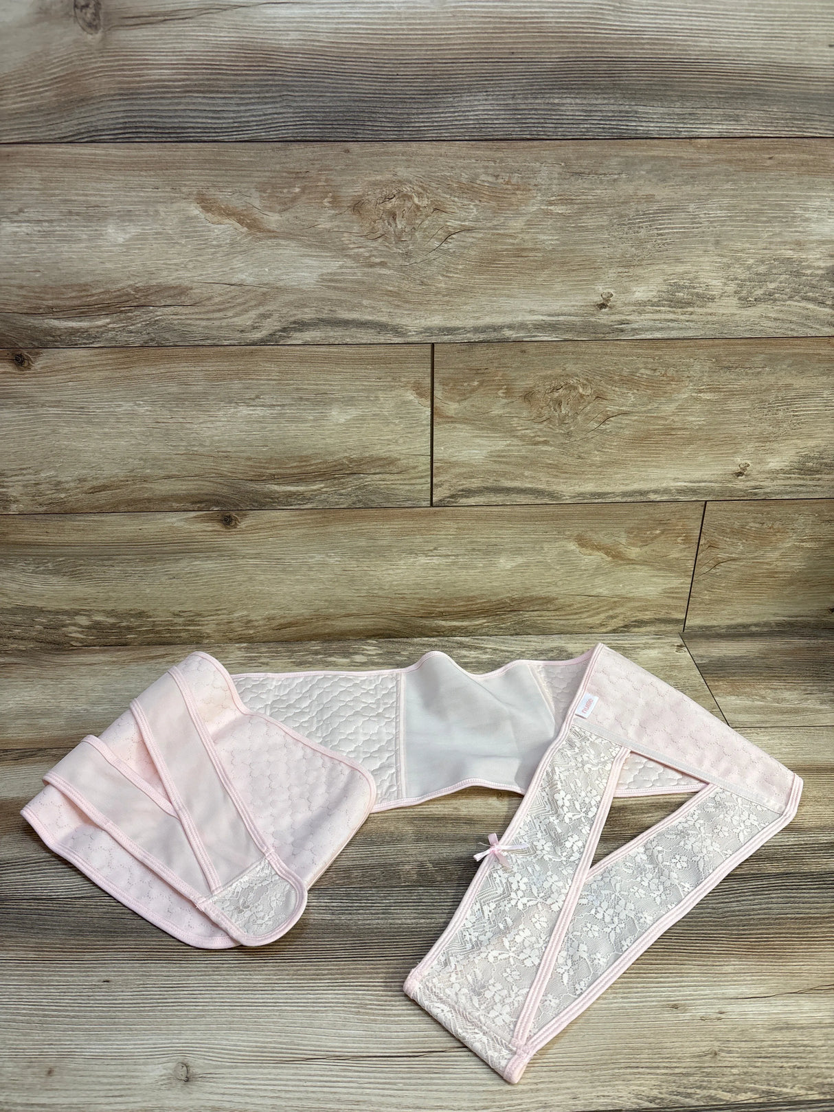 Nuliie Postpartum Belly Wrap with V-Shaped Cross Support Lace Pink