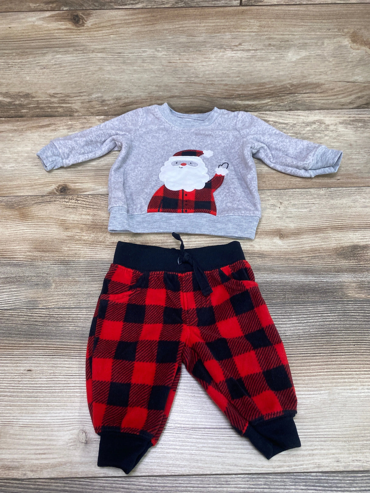Just One You 2pc Santa Sweatshirt & Pants Grey sz 3m - Me n Mommy To Be