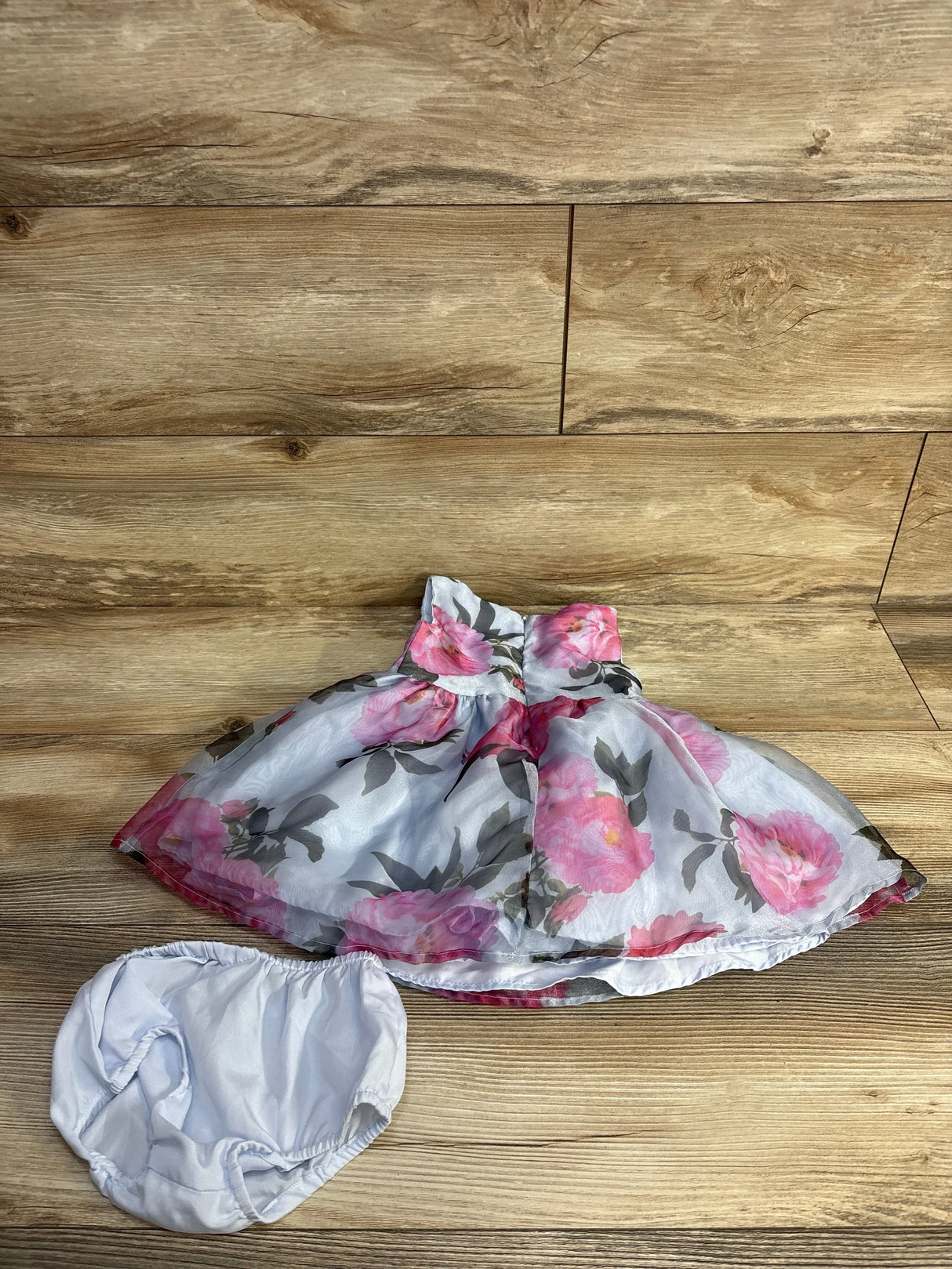 Pippa & Julie 2pc Floral Dress & Bloomers Blue sz 12m - Me n Mommy To Be