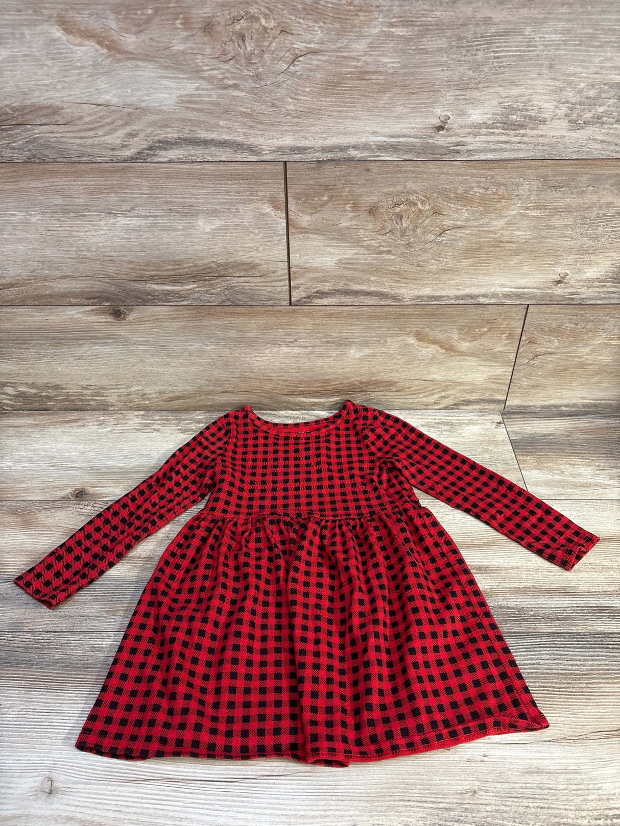 Cat & Jack Buffalo Plaid Dress Red sz 4T