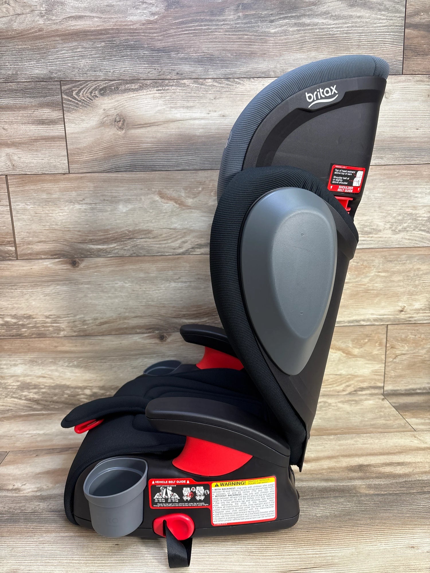 NEW Britax Highpoint Backless Belt-Positioning Booster Seat in Black Ombre 40-120lbs.