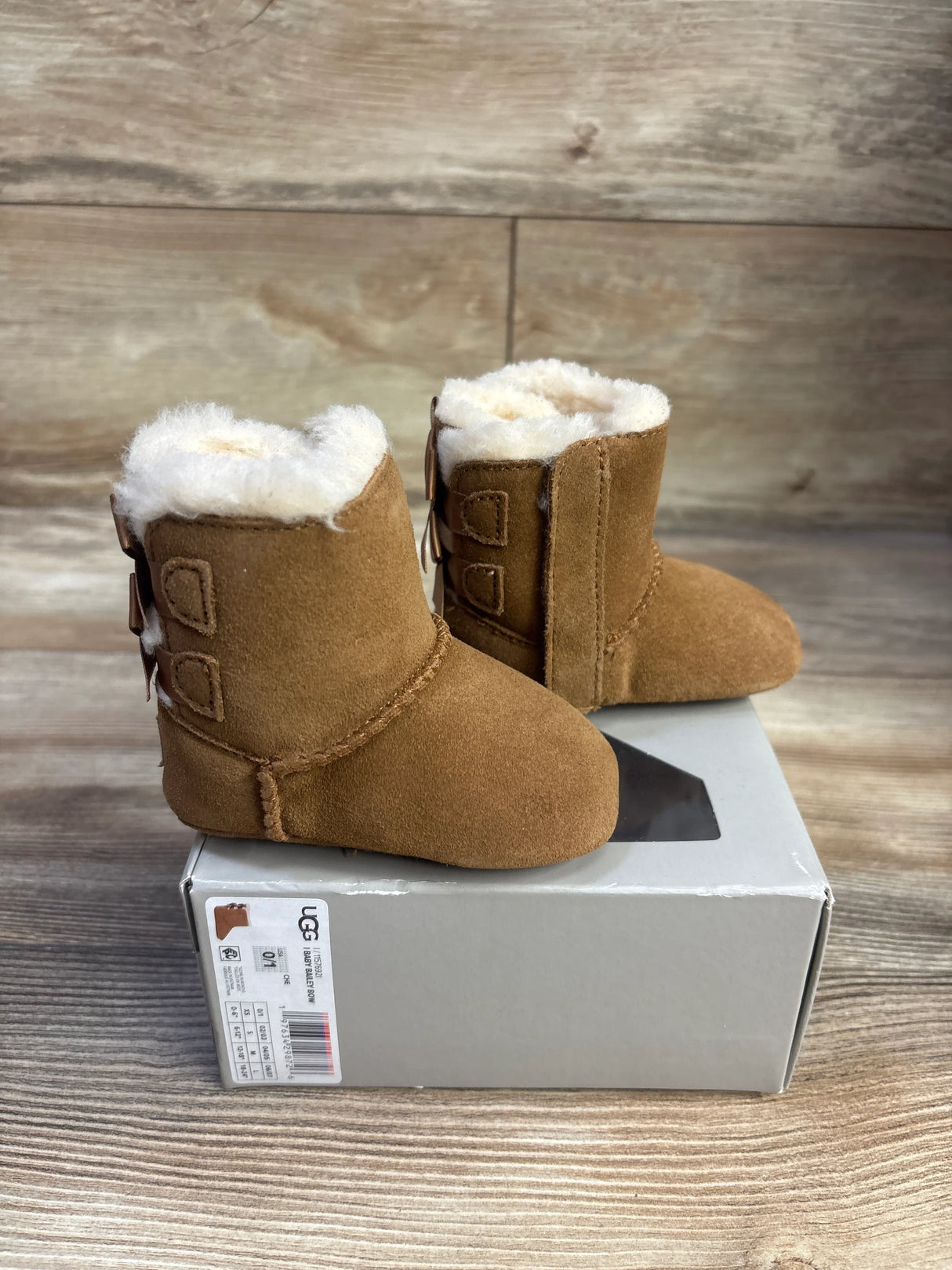 NEW Ugg Baby Bailey Bow I Soft Sole Boots Chestnut sz 0/1c