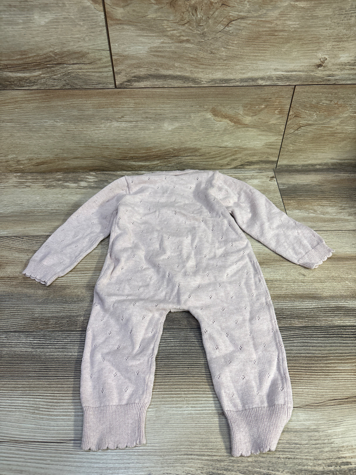 Jamie Kay Pointelle Knit Button-Up Coverall Pink sz 6-12m