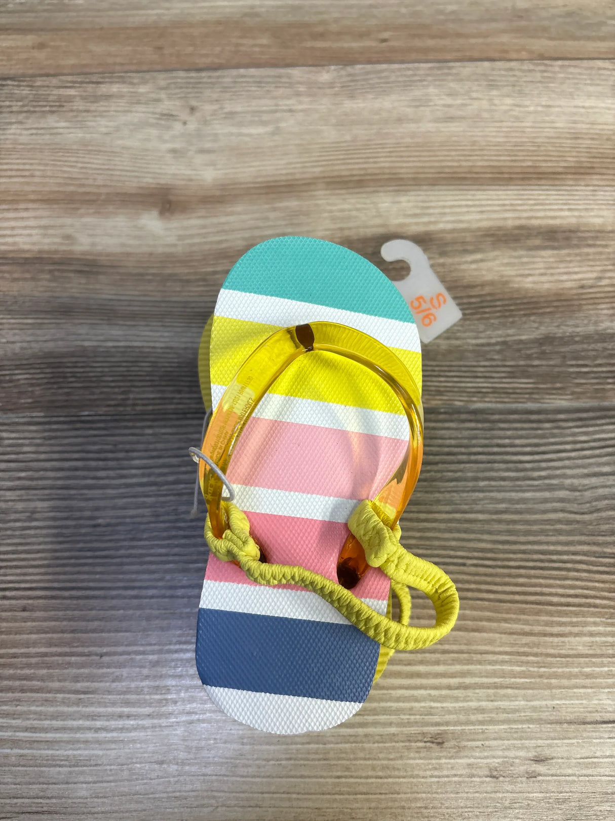 NWOT Cat & Jack Flip Flops Yellow sz 5/6c