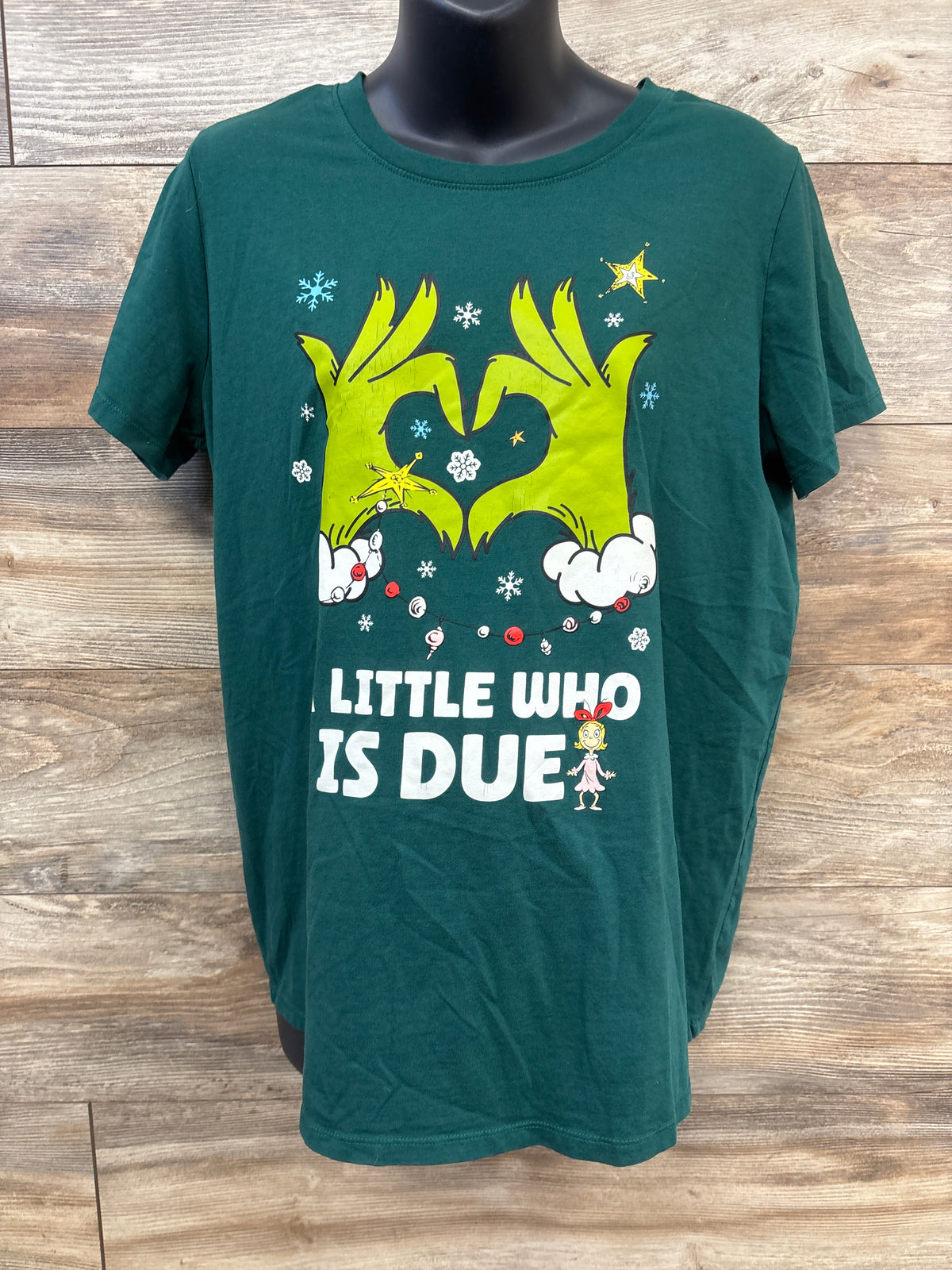 Maternity The Grinch 'A Little Who is Due' Shirt Green sz XXL