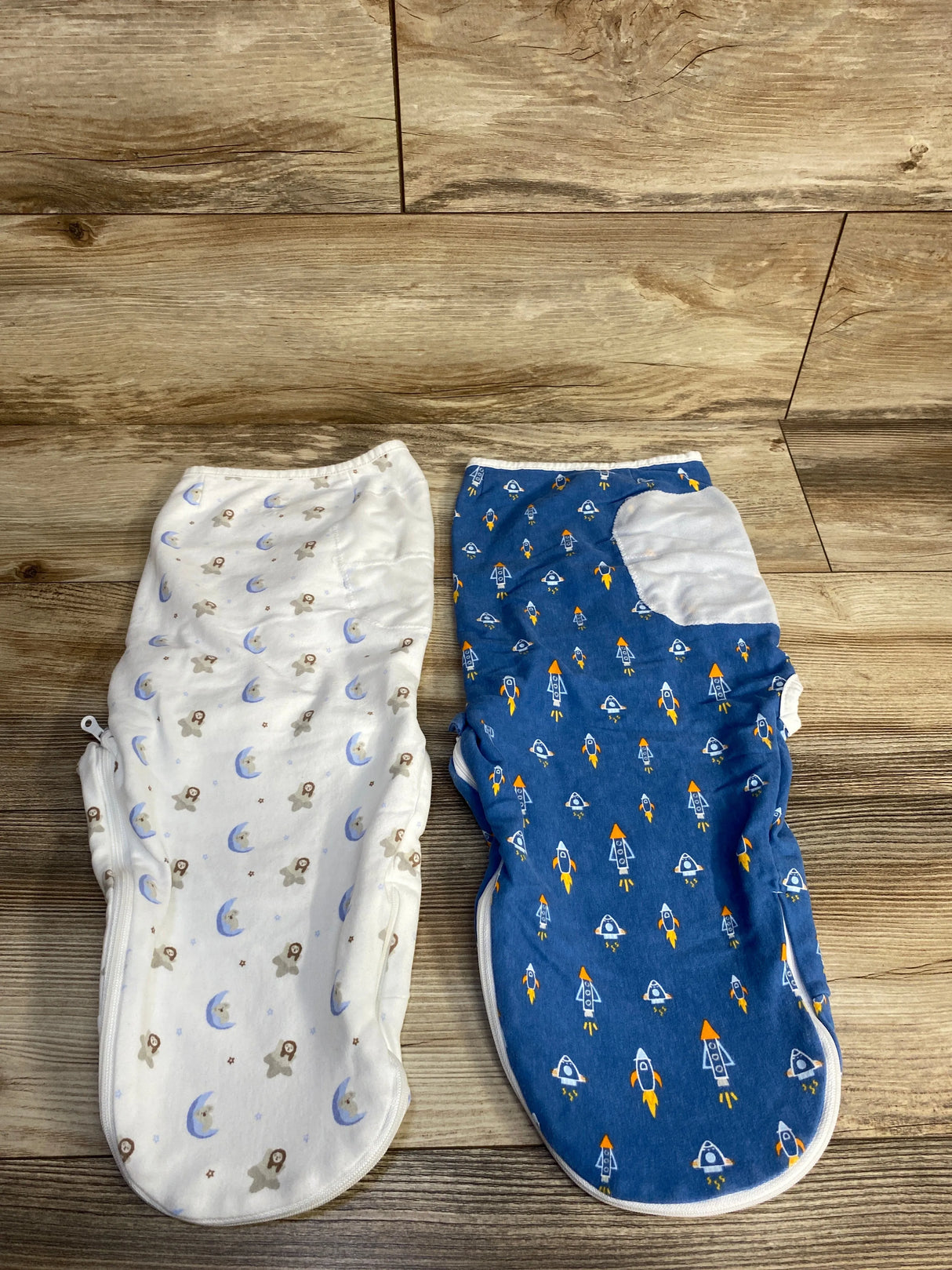 Keababies 2pk Swaddle Wraps Rocket Print Blue sz 0-3m