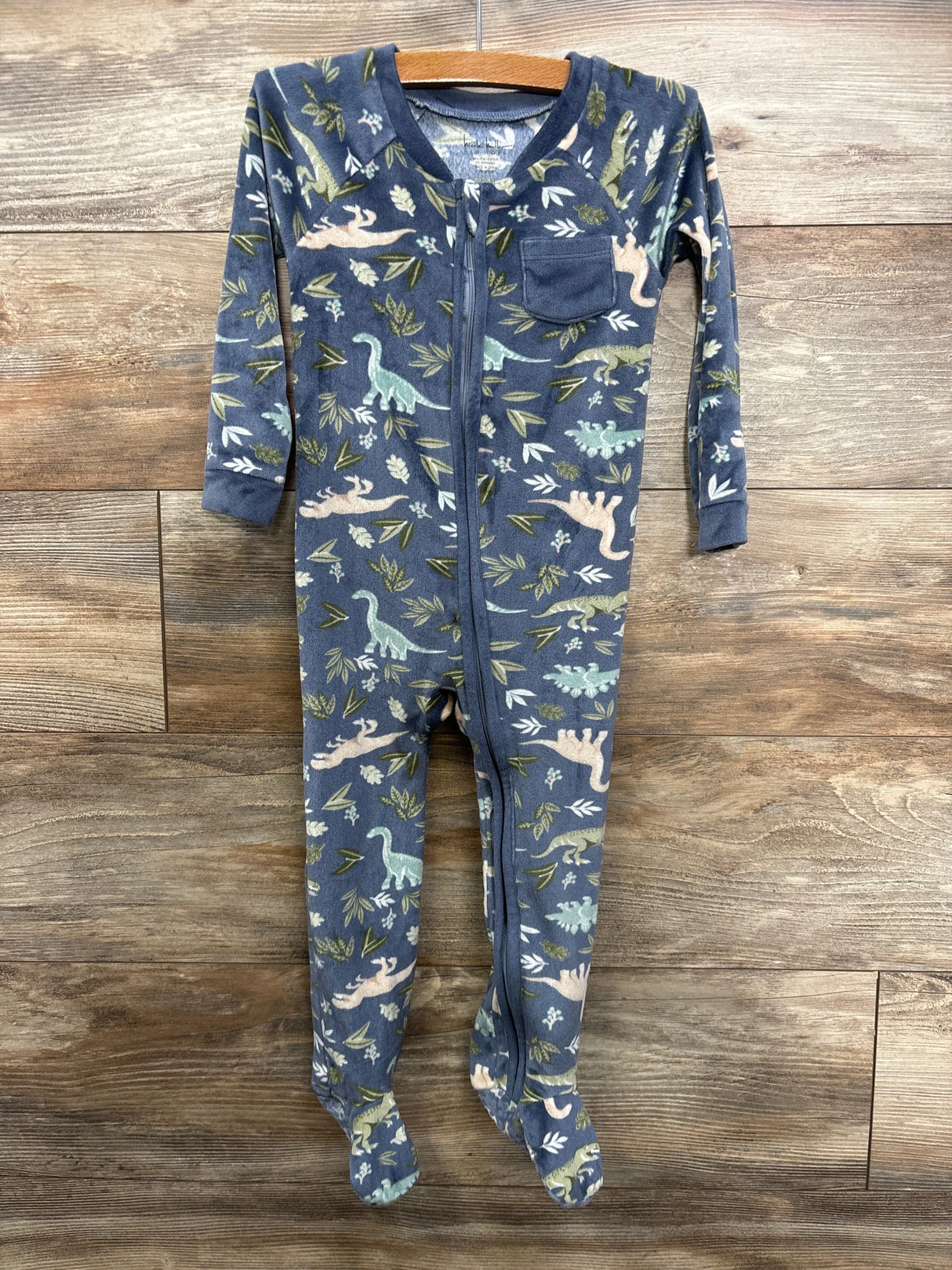 Nicole Miller Floral/Dino Blanket Sleeper Blue sz 3T