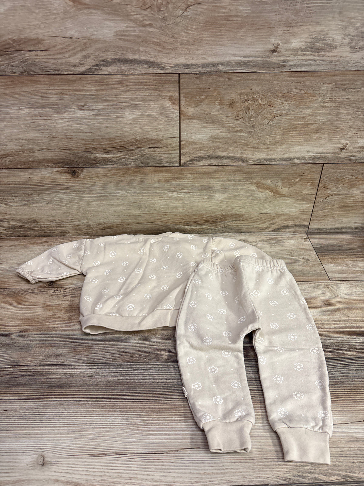 Kit + Pearl 2pc Love Sweatshirt & Joggers Set Beige sz 6-9m