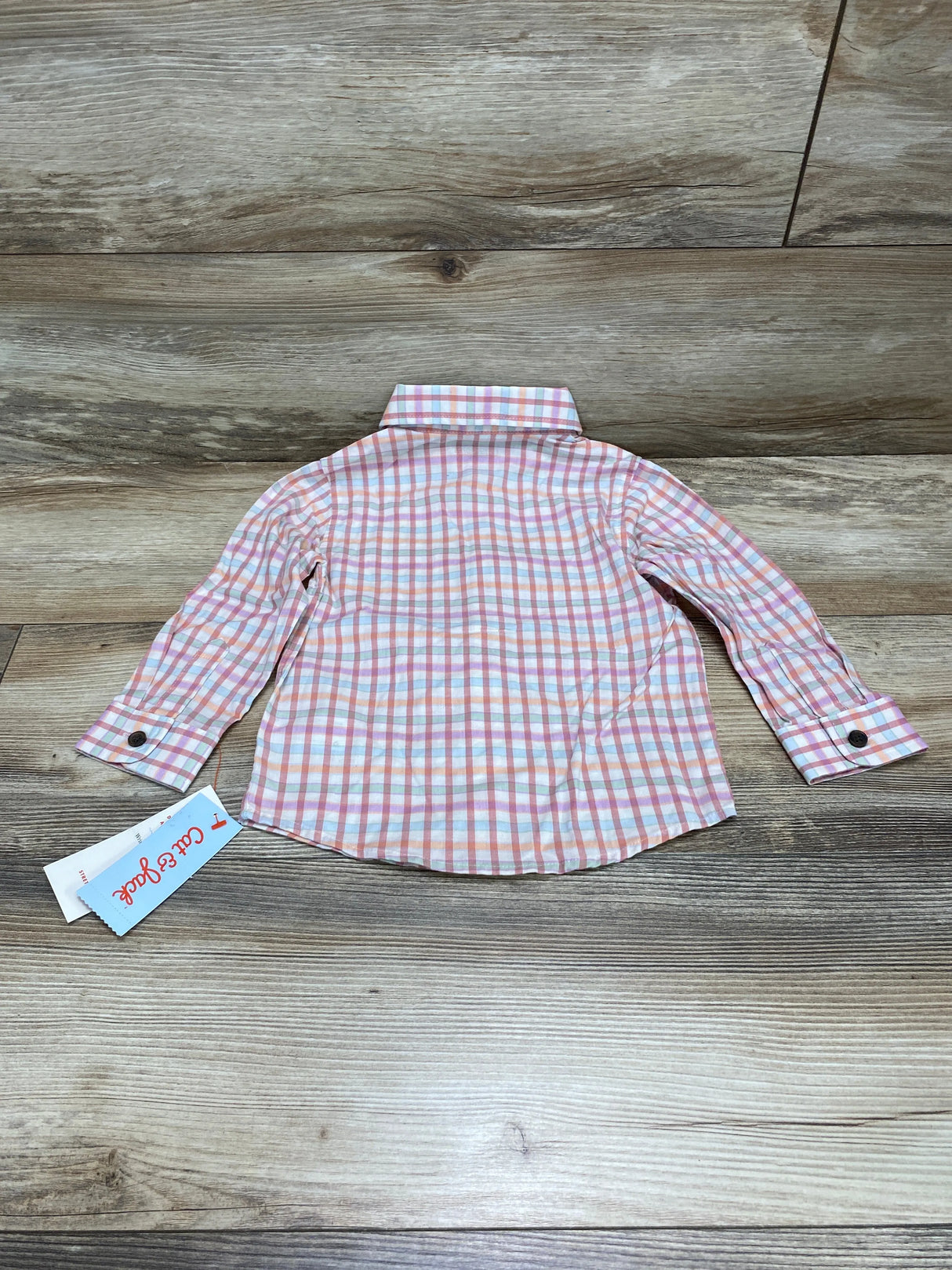 NEW Cat & Jack Plaid Button-Up Shirt Pink sz 2T - Me n Mommy To Be