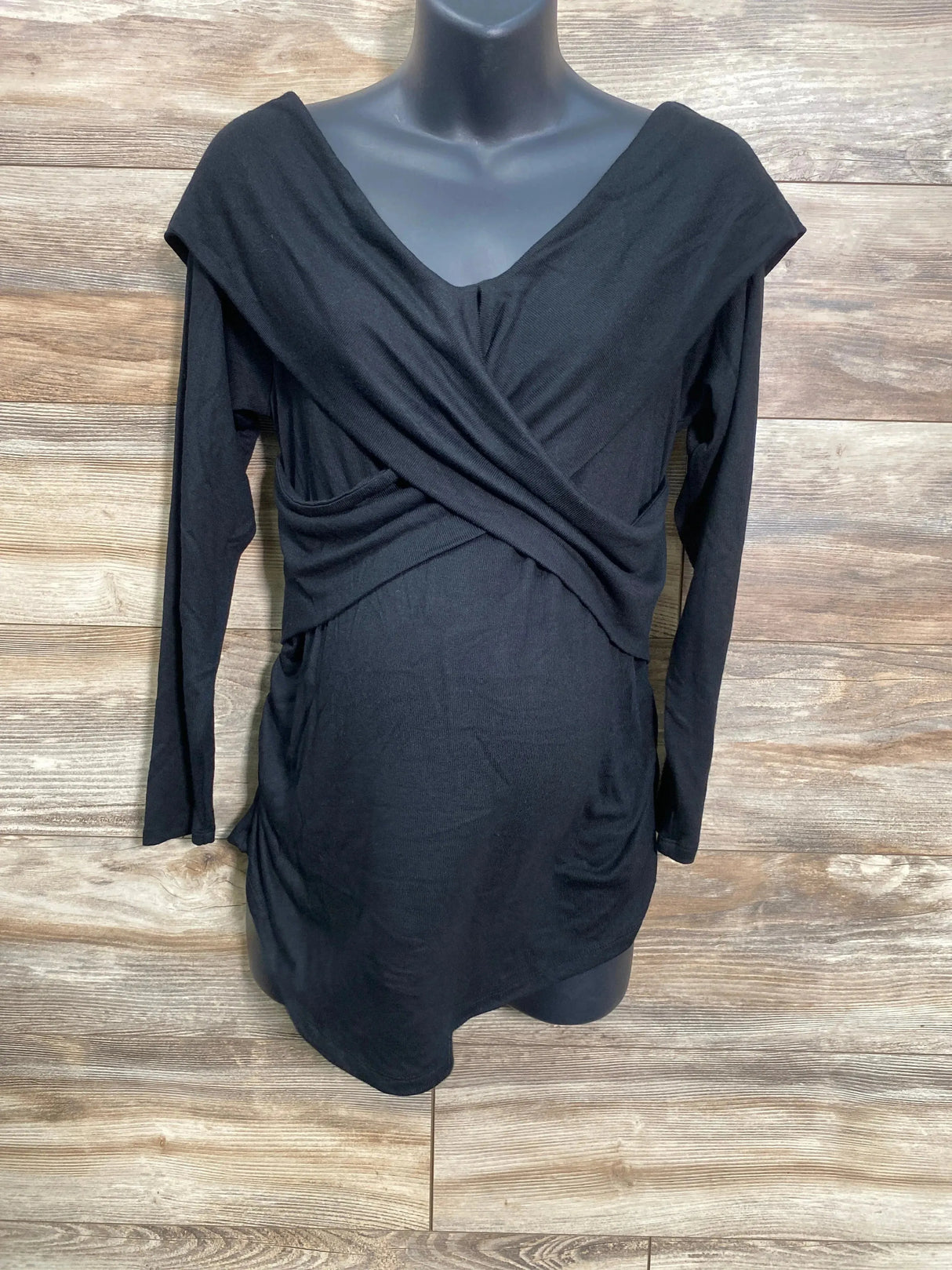 NEW Isabel Maternity Cross Front Top Black sz Large - Me n Mommy To Be
