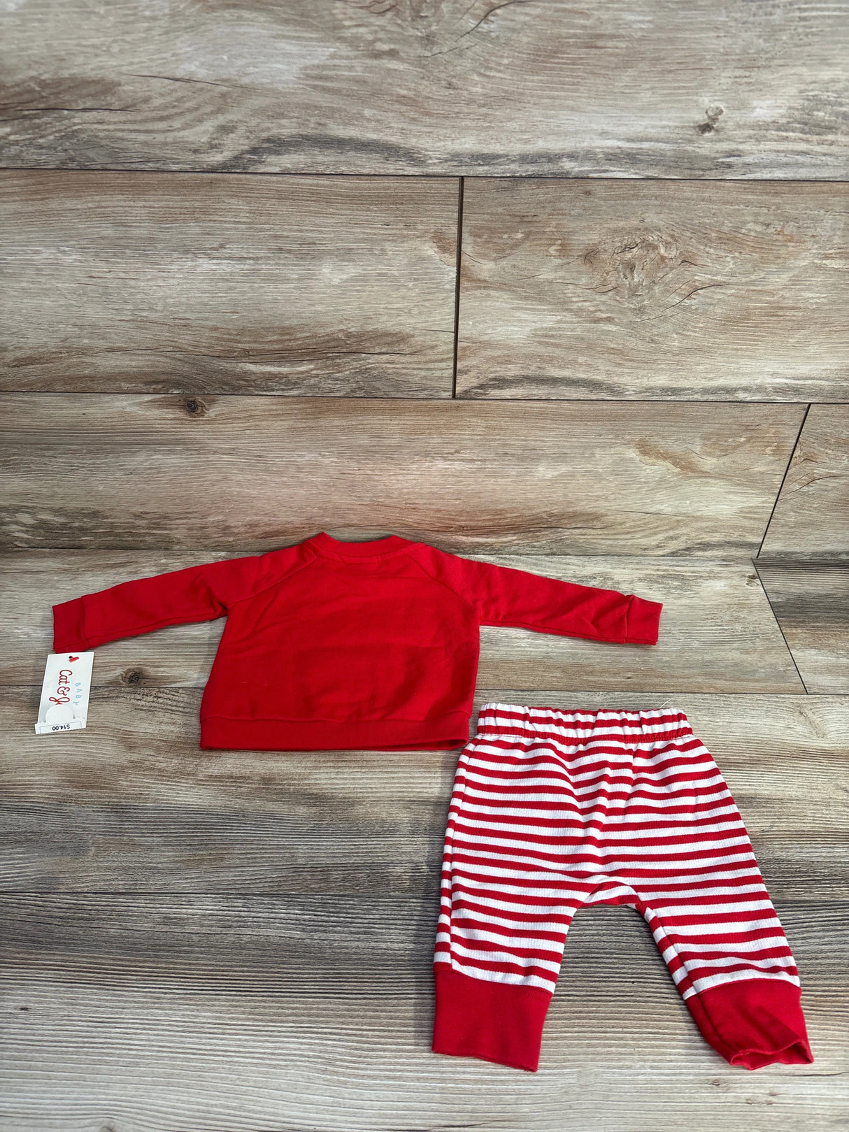 NEW Cat & Jack 2pc Santa Sweatshirt & Pants Red sz Newborn