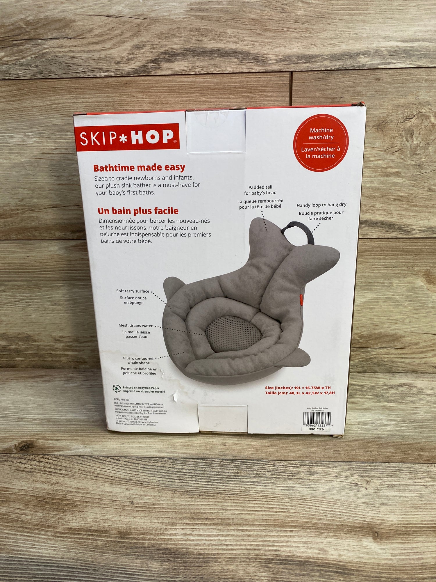 NEW Skip Hop MOBY Softspot Sink Bather Grey