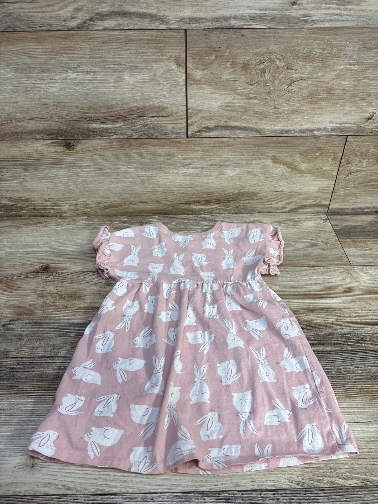 Old Navy Bunny Print Short Sleeve Jersey Dress Pink sz 3T