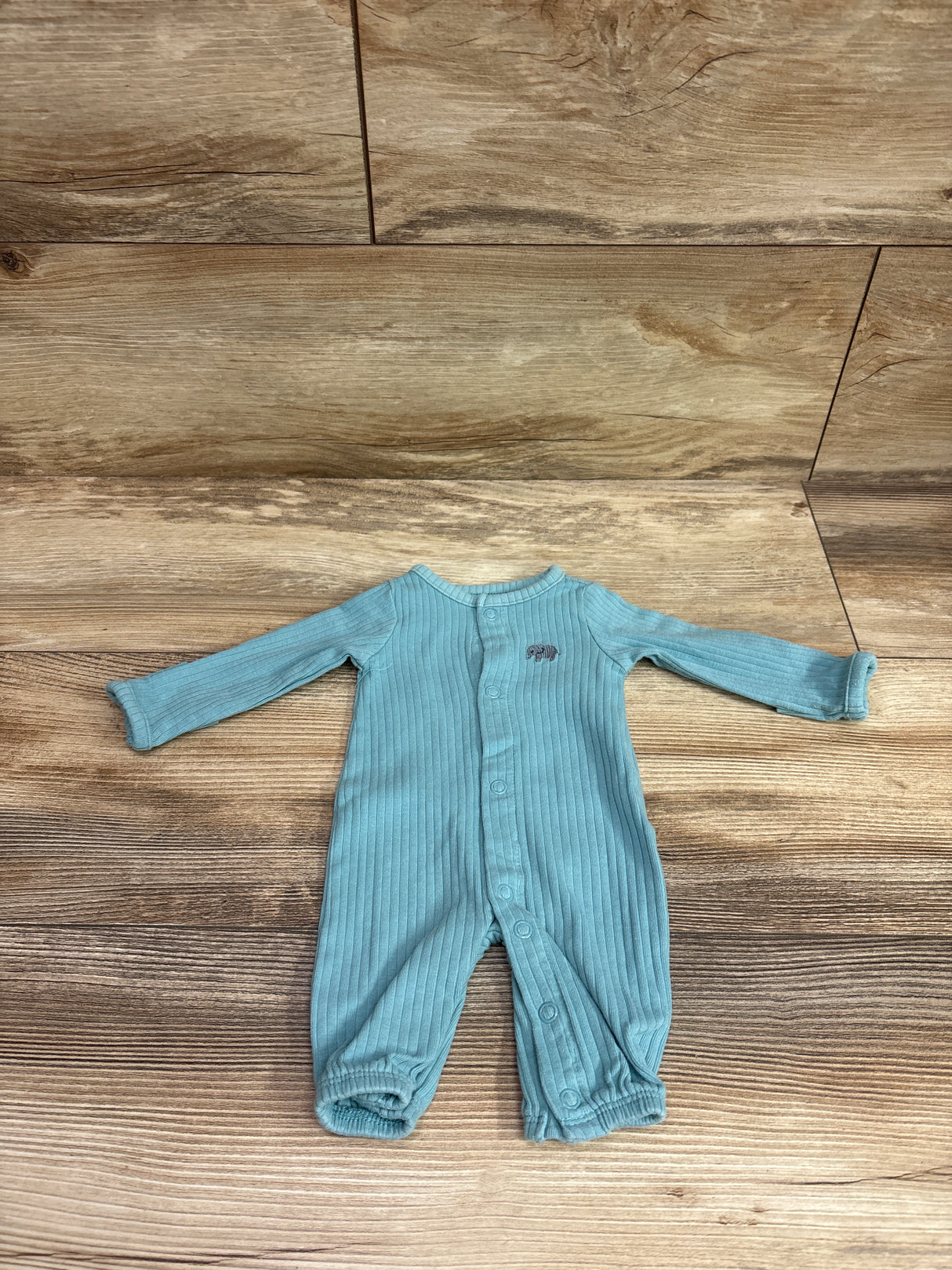 Just One You Ribbed Footless Snap Sleeper Blue sz Preemie