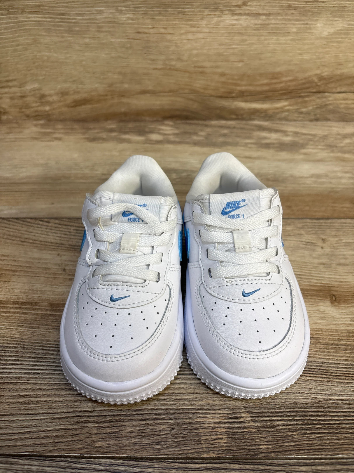 Nike Force 1 Low EasyOn TD 'White Blue Beyond' Sneakers sz 7c
